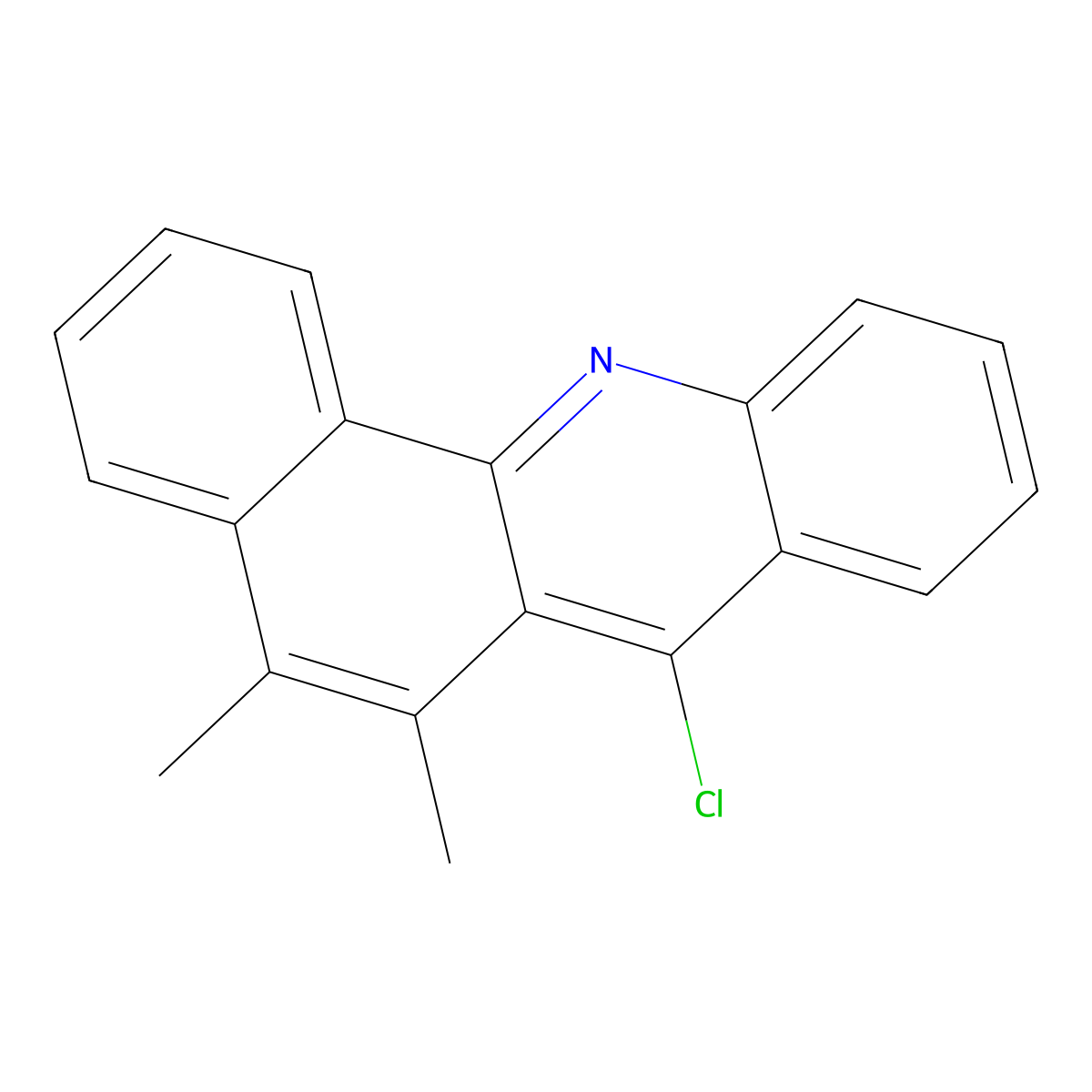 7-Chloro-5,6-dimethylbenz(c)acridine molecular structure, CAS 3333-66-2