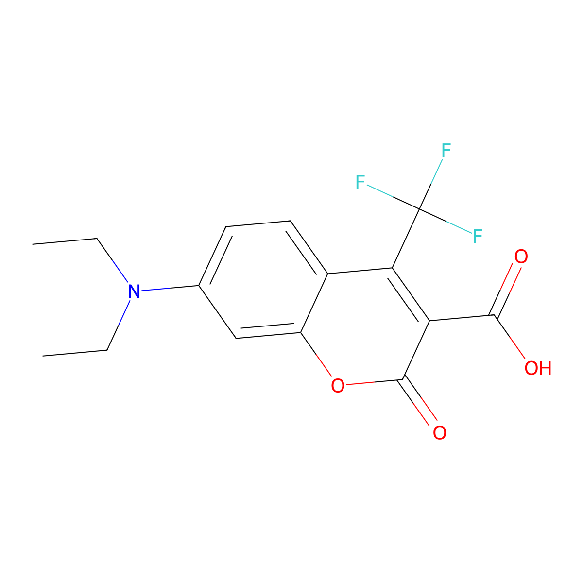 7-(Diethylamino)-2-oxo-4-(trifluoromethyl)-2H-chromene-3-carboxylic acid molecular structure, CAS 333303-14-3