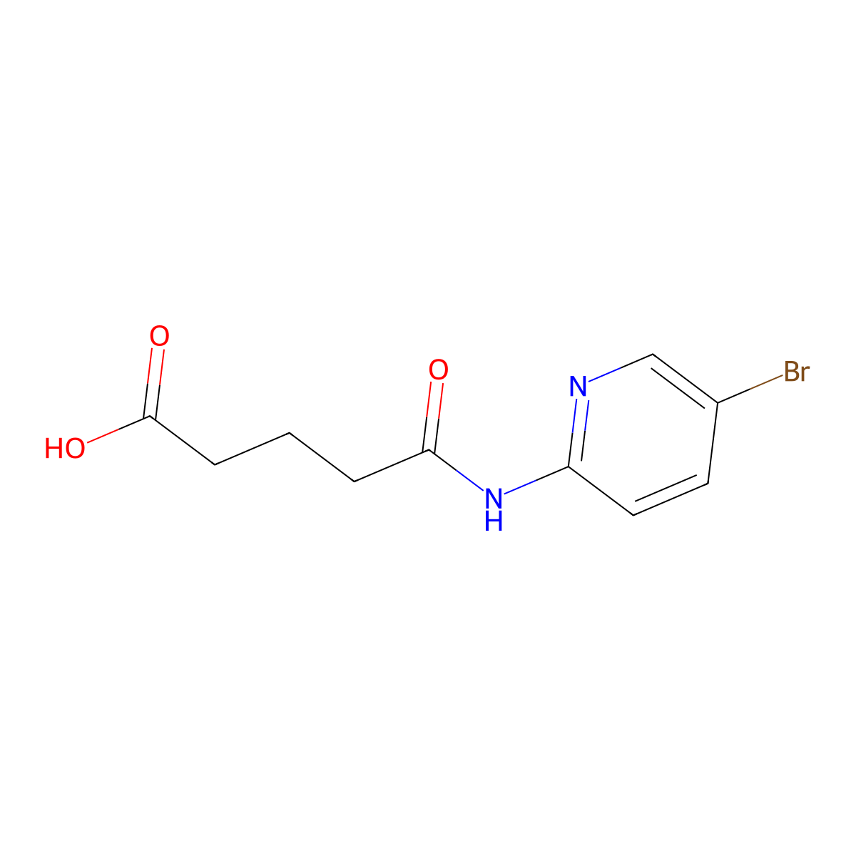 5-[(5-Bromopyridin-2-yl)amino]-5-oxopentanoic acid molecular structure, CAS 333304-99-7