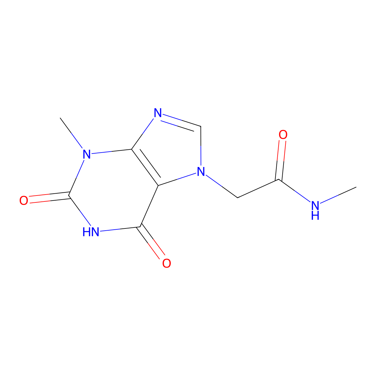 N-methyl-2-(3-methyl-2,6-dioxo-2,3,6,7-tetrahydro-1H-purin-7-yl)acetamide molecular structure, CAS 333305-15-0