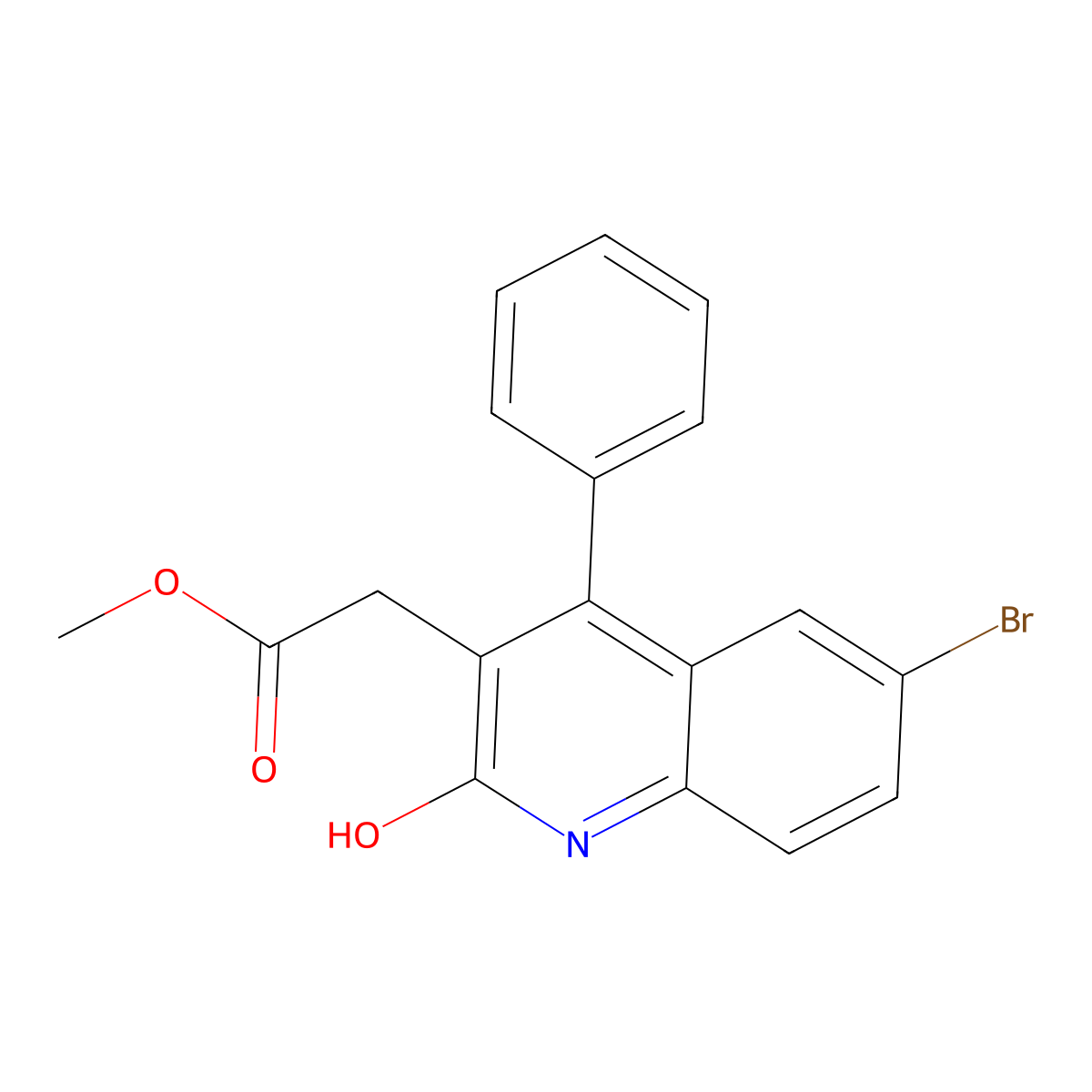 Methyl 2-(6-bromo-2-oxo-4-phenyl-1,2-dihydroquinolin-3-yl)acetate molecular structure, CAS 333306-37-9