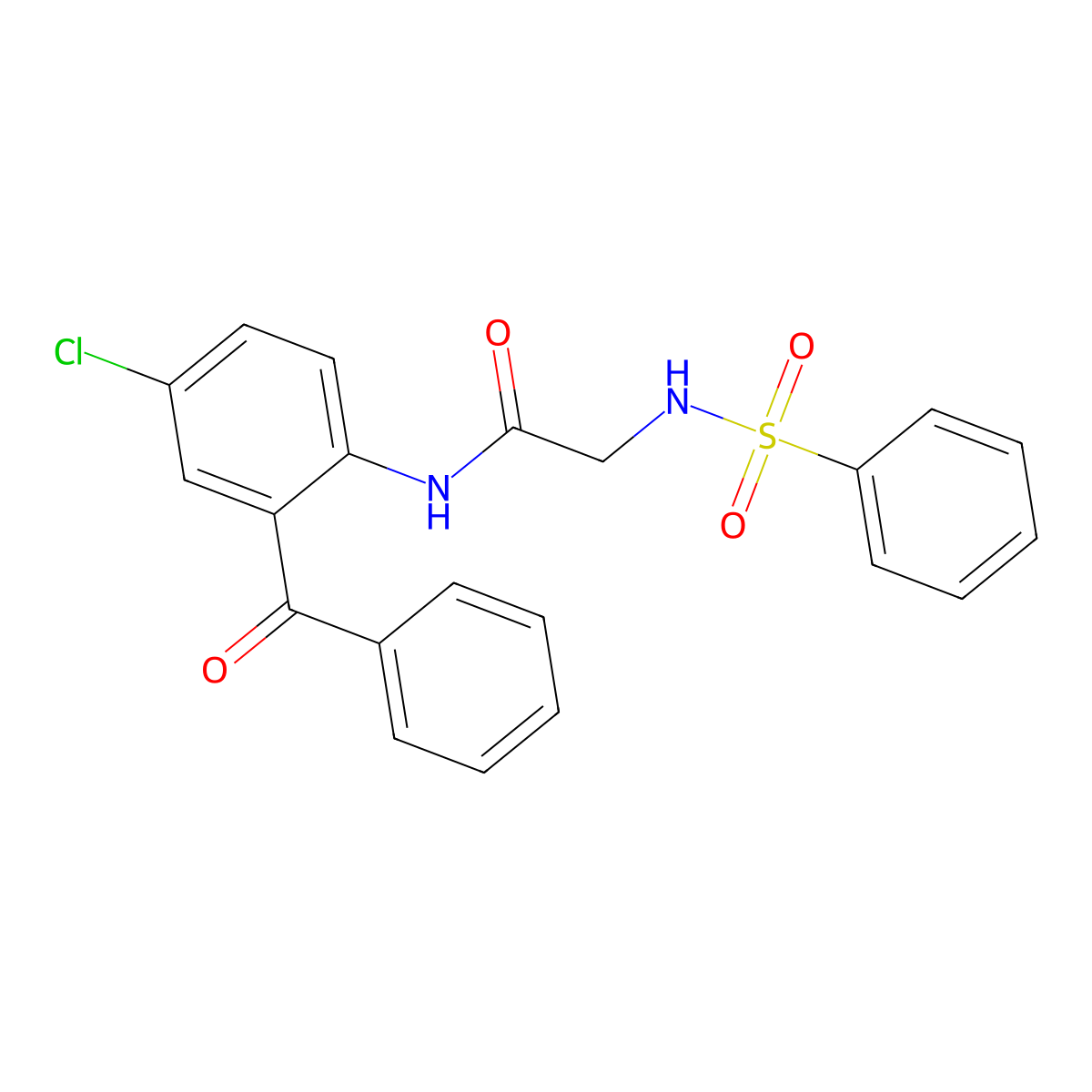2-(benzenesulfonamido)-N-(2-benzoyl-4-chlorophenyl)acetamide molecular structure, CAS 333306-43-7