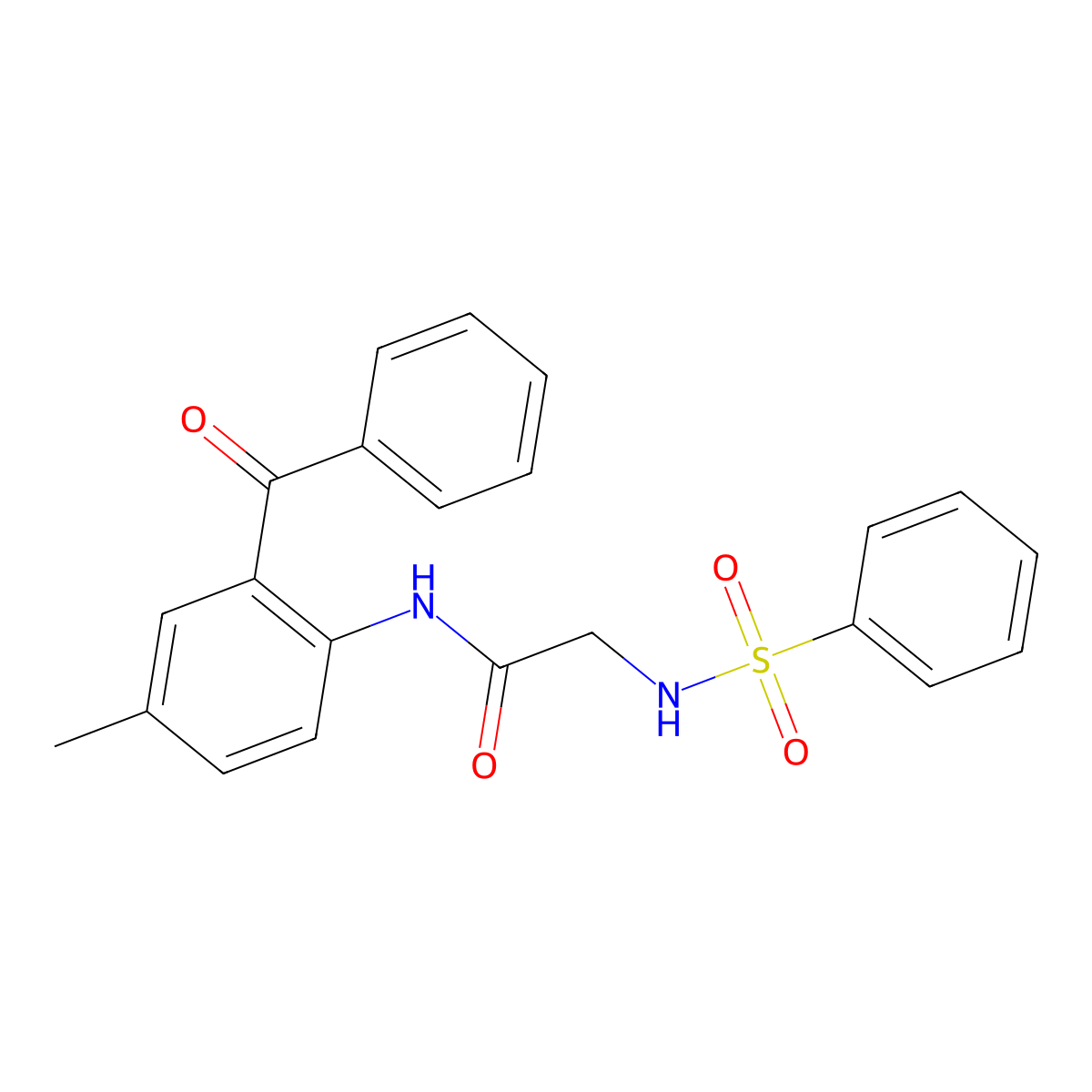 2-(benzenesulfonamido)-N-(2-benzoyl-4-methylphenyl)acetamide molecular structure, CAS 333306-45-9