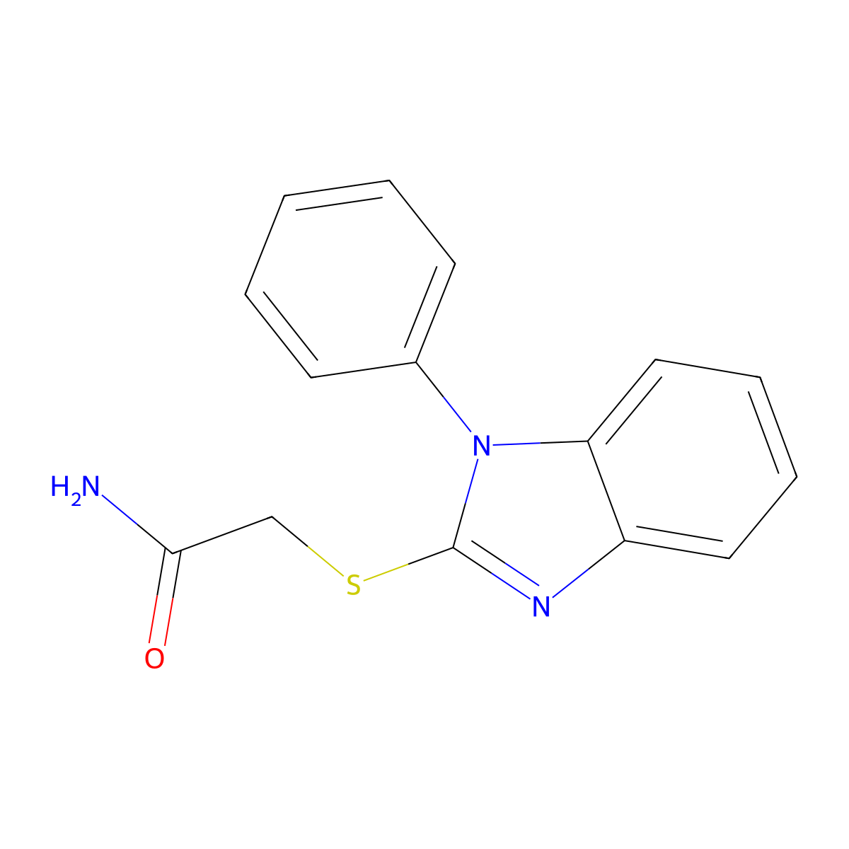 2-[(1-Phenyl-1H-benzimidazol-2-yl)sulfanyl]acetamide molecular structure, CAS 333306-90-4