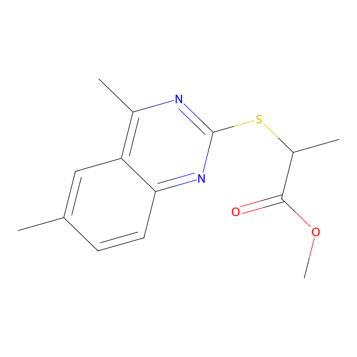 Methyl 2-[(4,6-dimethylquinazolin-2-yl)sulfanyl]propanoate molecular structure, CAS 333307-70-3