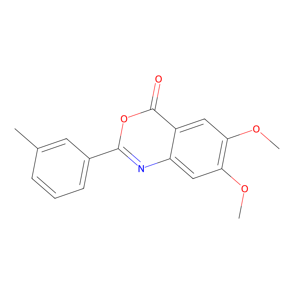 6,7-dimethoxy-2-(3-methylphenyl)-4H-3,1-benzoxazin-4-one molecular structure, CAS 333307-71-4
