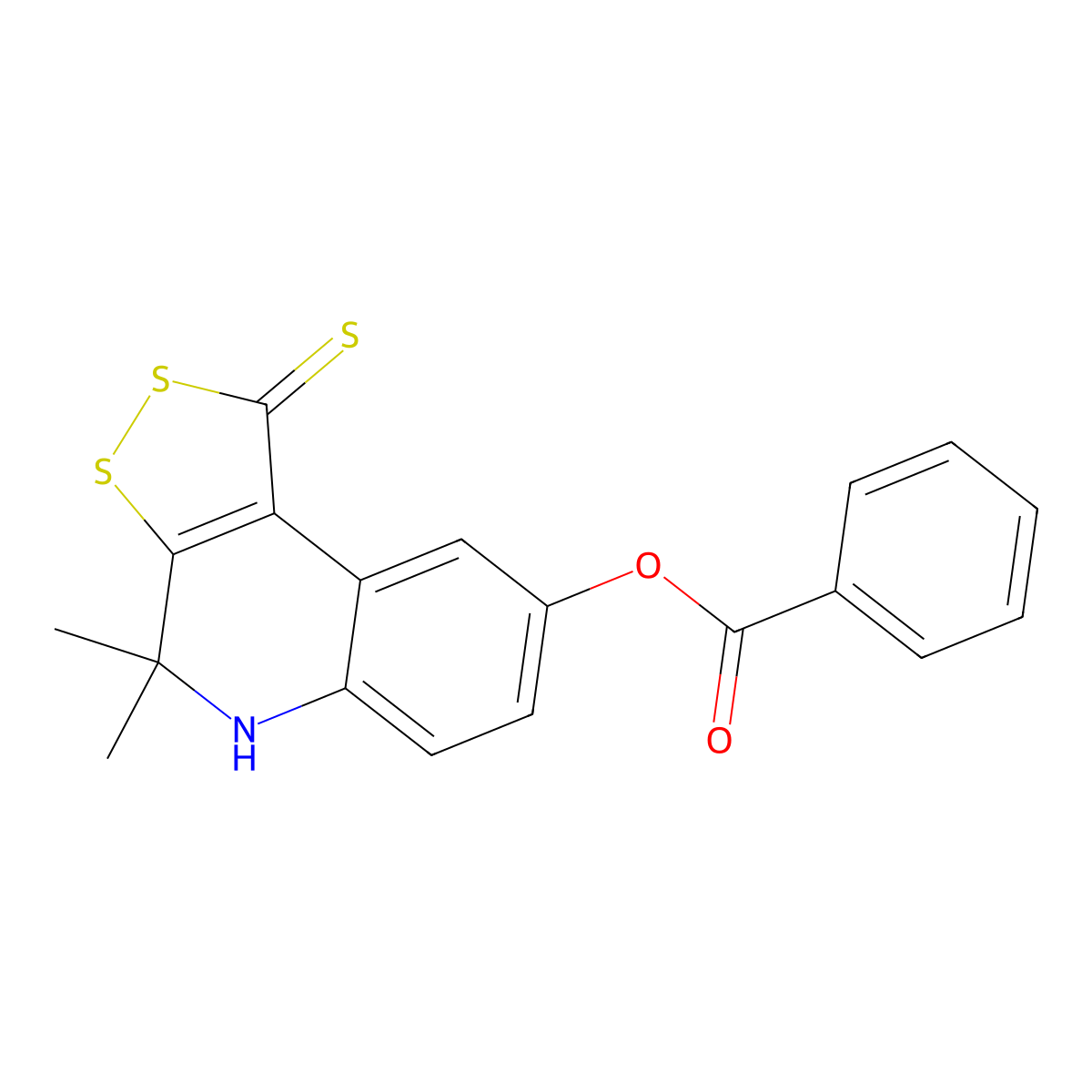 4,4-dimethyl-1-thioxo-4,5-dihydro-1H-[1,2]dithiolo[3,4-c]quinolin-8-yl benzoate molecular structure, CAS 333307-75-8