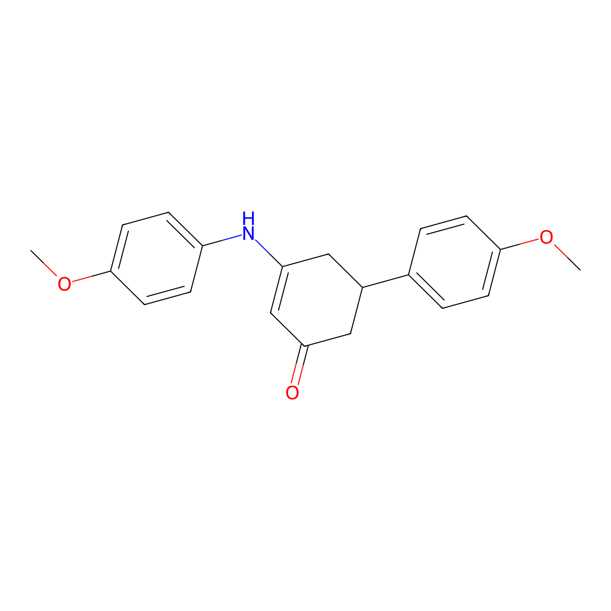 5-(4-Methoxyphenyl)-3-[(4-methoxyphenyl)amino]cyclohex-2-en-1-one molecular structure, CAS 333307-78-1