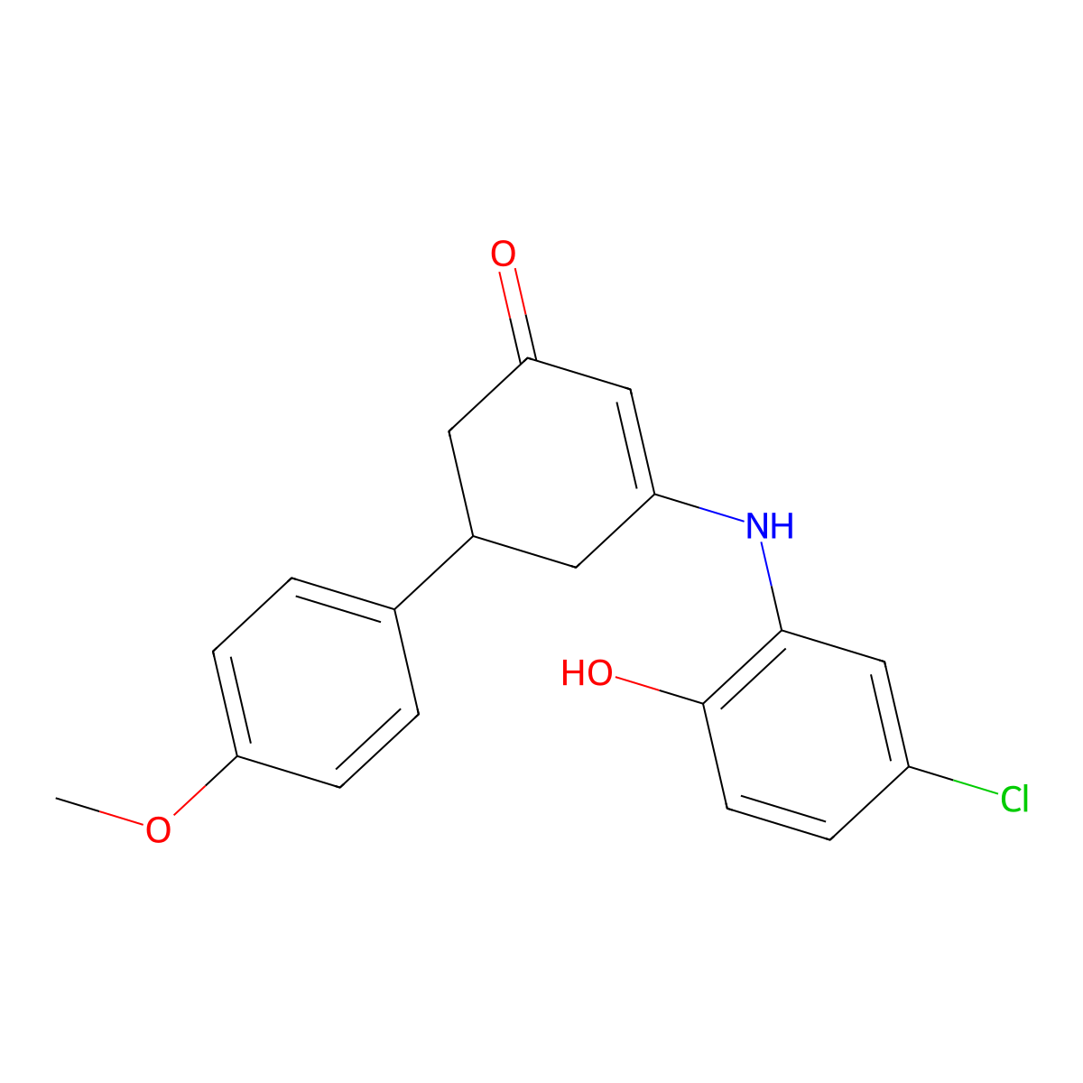 3-[(5-Chloro-2-hydroxyphenyl)amino]-5-(4-methoxyphenyl)cyclohex-2-en-1-one molecular structure, CAS 333307-81-6