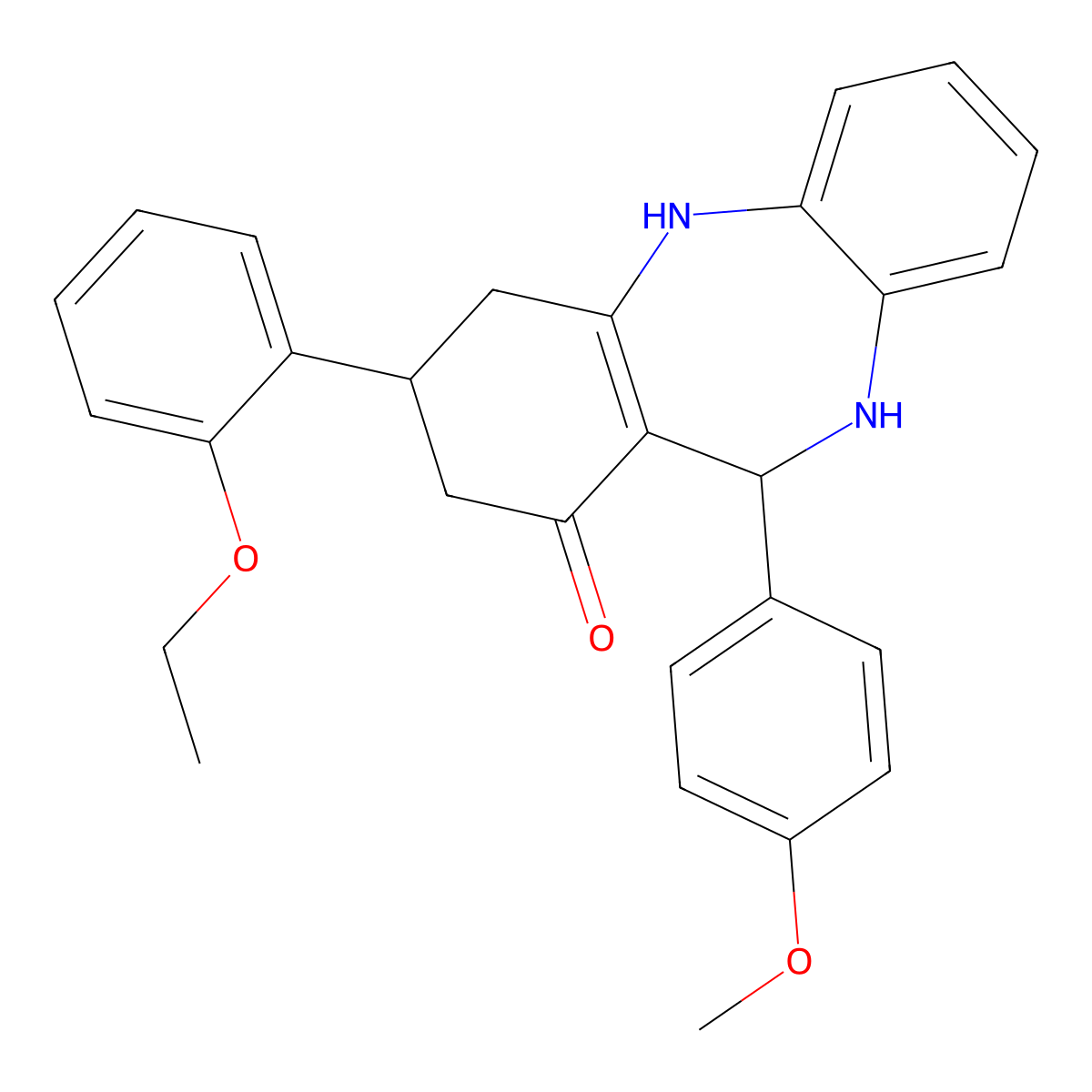3-(2-Ethoxyphenyl)-11-(4-methoxyphenyl)-2,3,4,5,10,11-hexahydro-1H-dibenzo[b,E][1,4]diazepin-1-one molecular structure, CAS 333307-82-7