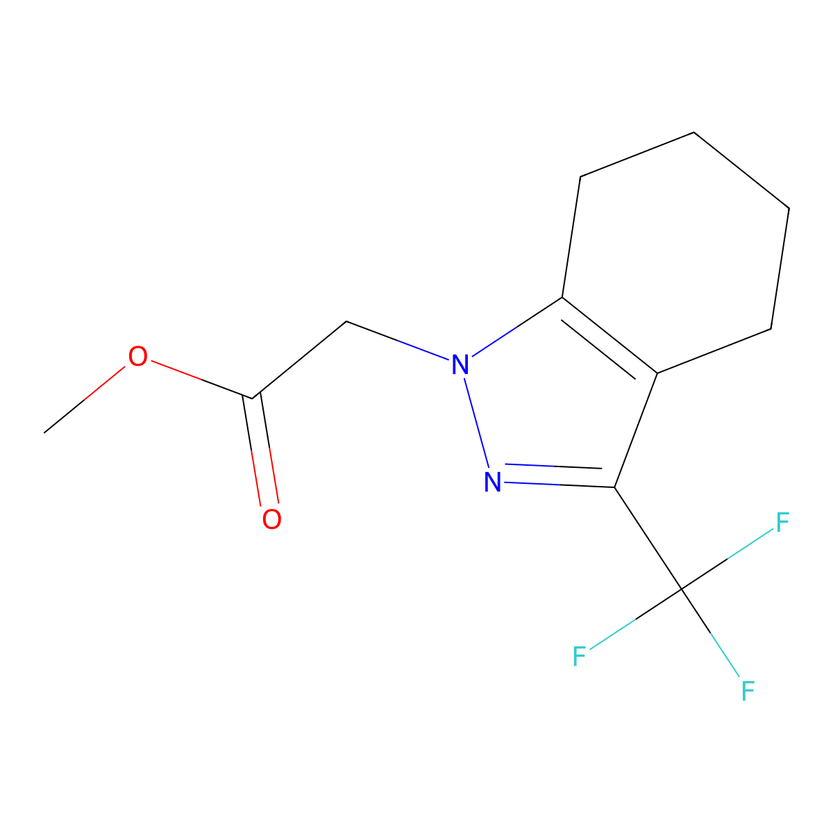 methyl [3-(trifluoromethyl)-4,5,6,7-tetrahydro-1H-indazol-1-yl]acetate molecular structure, CAS 333309-22-1