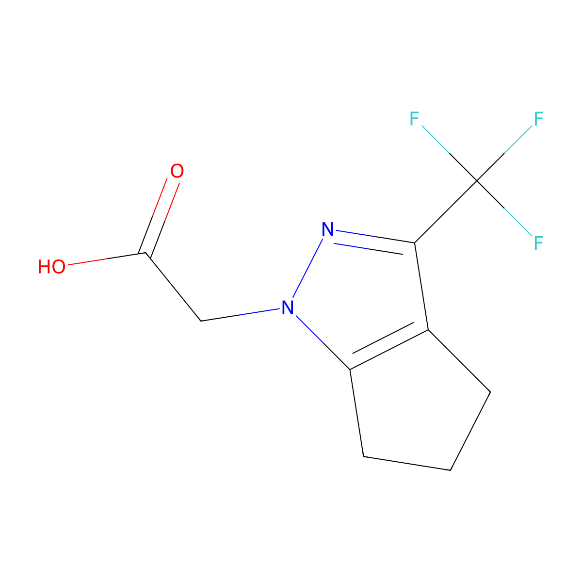 2-[3-(trifluoromethyl)-1H,4H,5H,6H-cyclopenta[c]pyrazol-1-yl]acetic acid molecular structure, CAS 333309-24-3