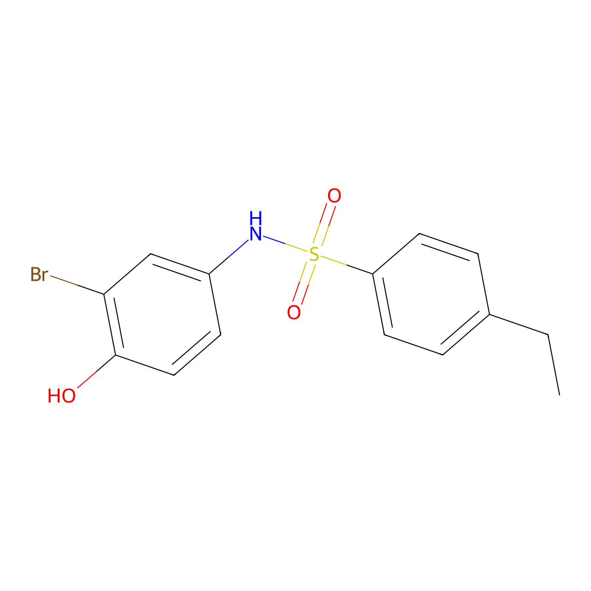 N-(3-bromo-4-hydroxyphenyl)-4-ethylbenzenesulfonamide molecular structure, CAS 333309-53-8