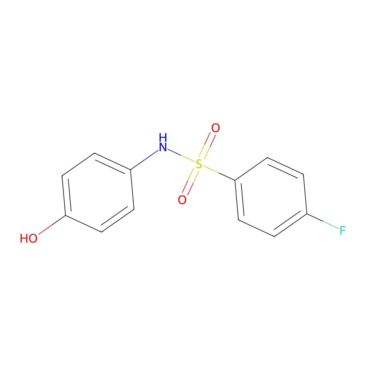 4-fluoro-N-(4-hydroxyphenyl)benzenesulfonamide molecular structure, CAS 333309-54-9
