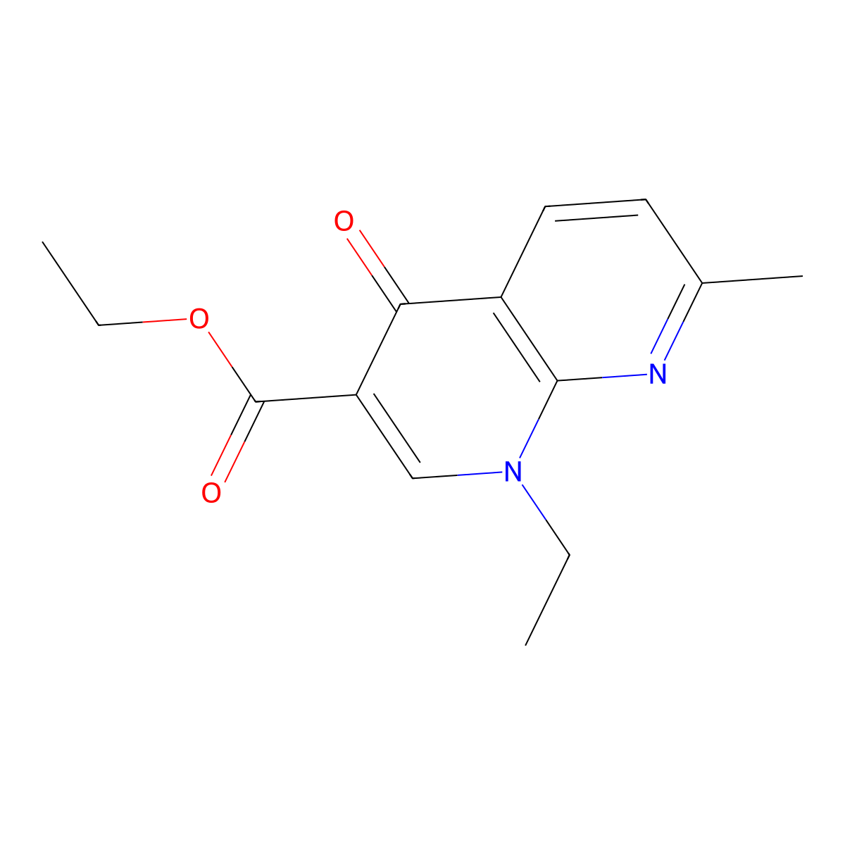 Ethyl 1-ethyl-1,4-dihydro-7-methyl-4-oxo-1,8-naphthyridine-3-carboxylate molecular structure, CAS 33331-59-8