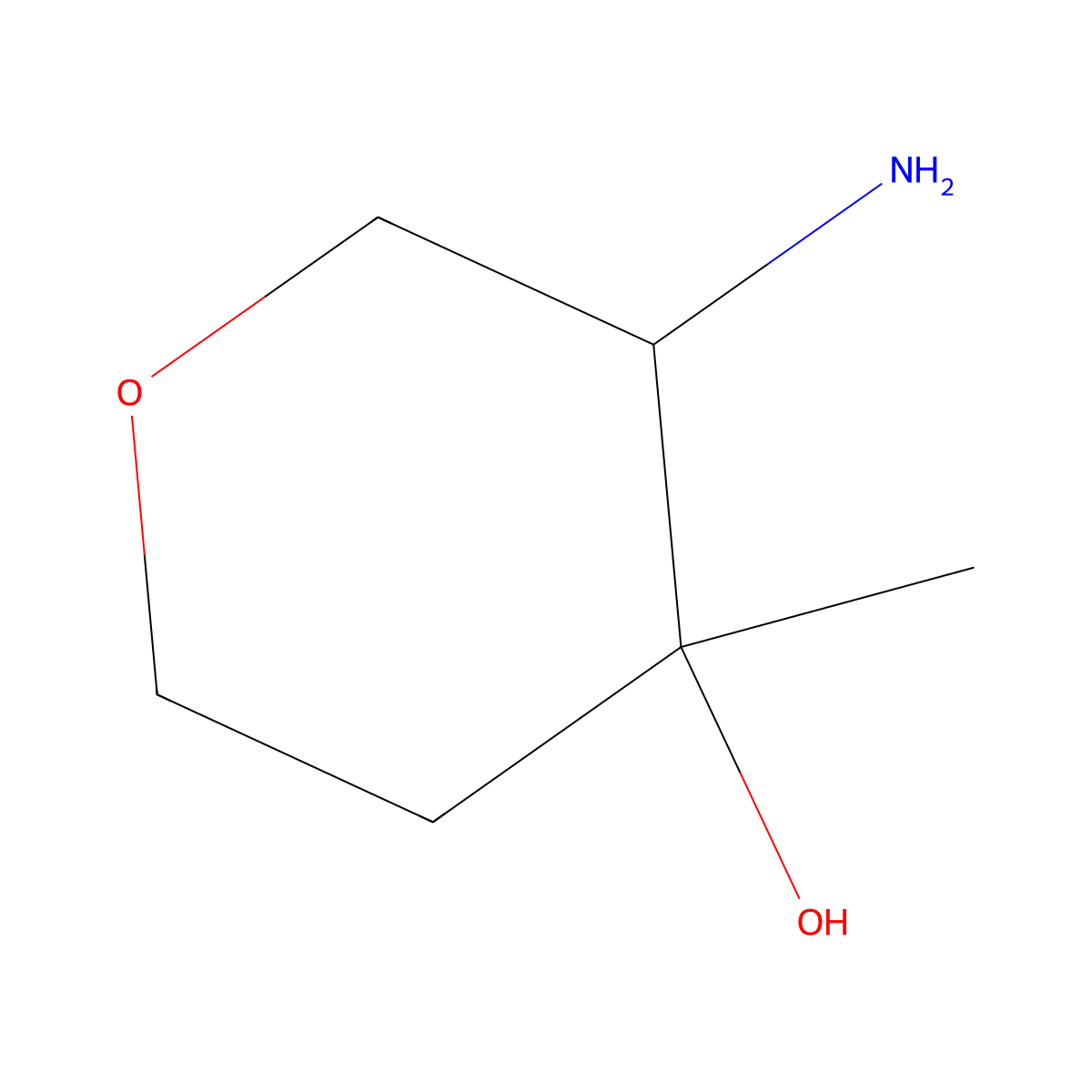 3-Amino-4-methyloxan-4-ol molecular structure, CAS 33331-98-5