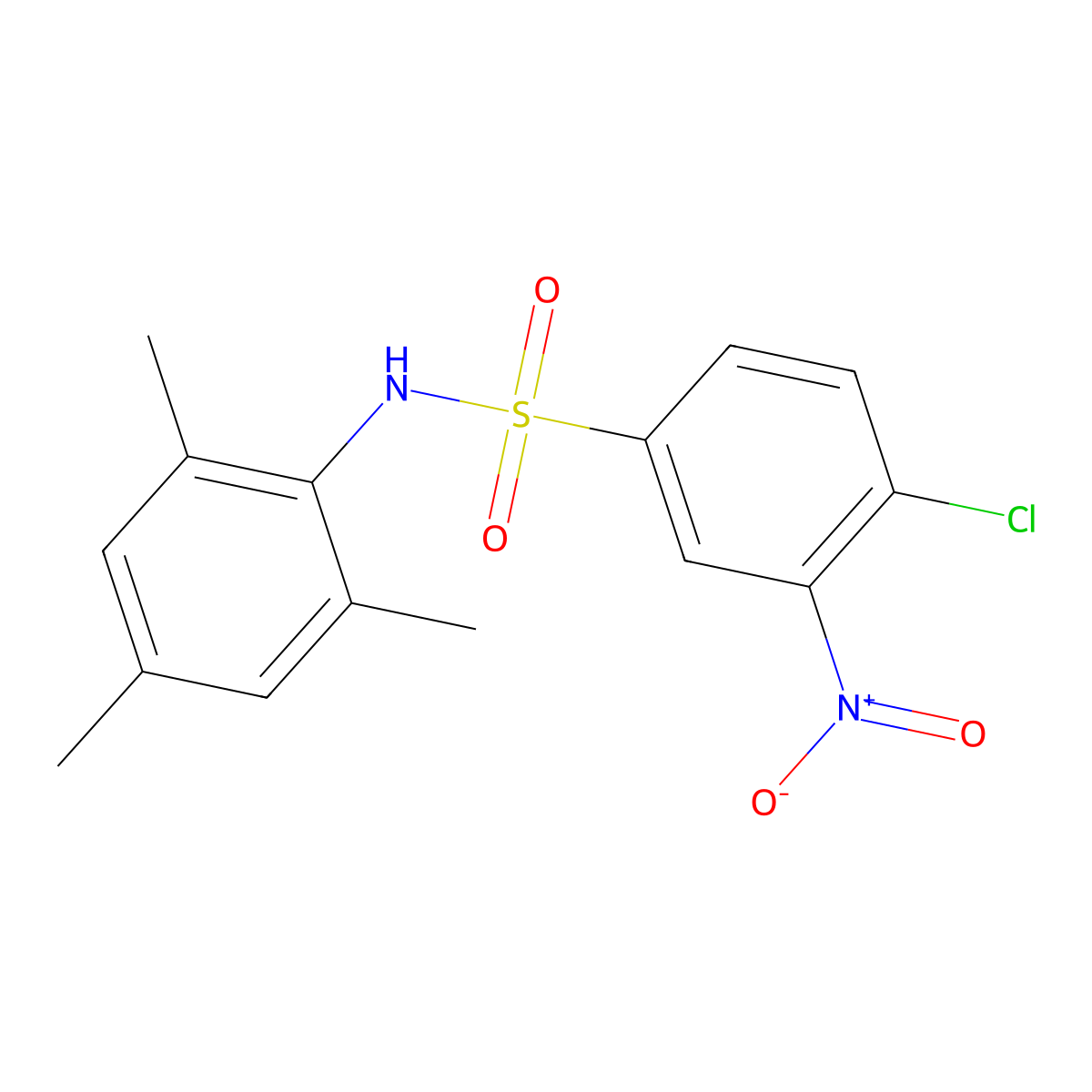 4-chloro-3-nitro-N-mesitylbenzenesulfonamide molecular structure, CAS 333310-74-0
