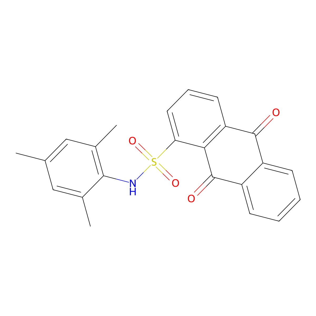 9,10-dioxo-N-(2,4,6-trimethylphenyl)anthracene-1-sulfonamide molecular structure, CAS 333310-76-2