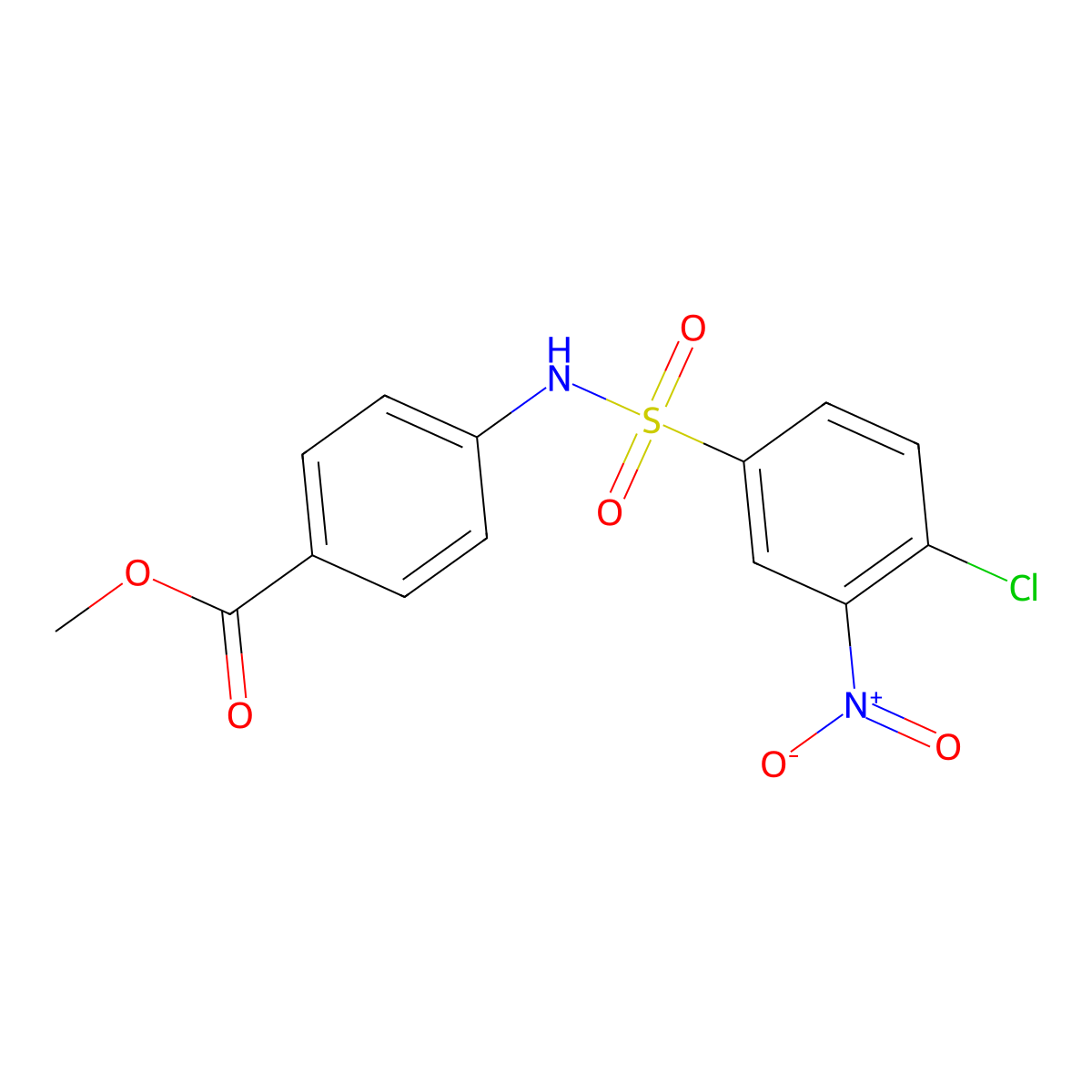 Methyl 4-[(4-chloro-3-nitrophenyl)sulfonylamino]benzoate molecular structure, CAS 333310-80-8