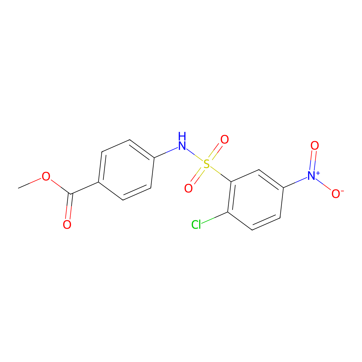 Methyl 4-[(2-chloro-5-nitrophenyl)sulfonylamino]benzoate molecular structure, CAS 333310-81-9