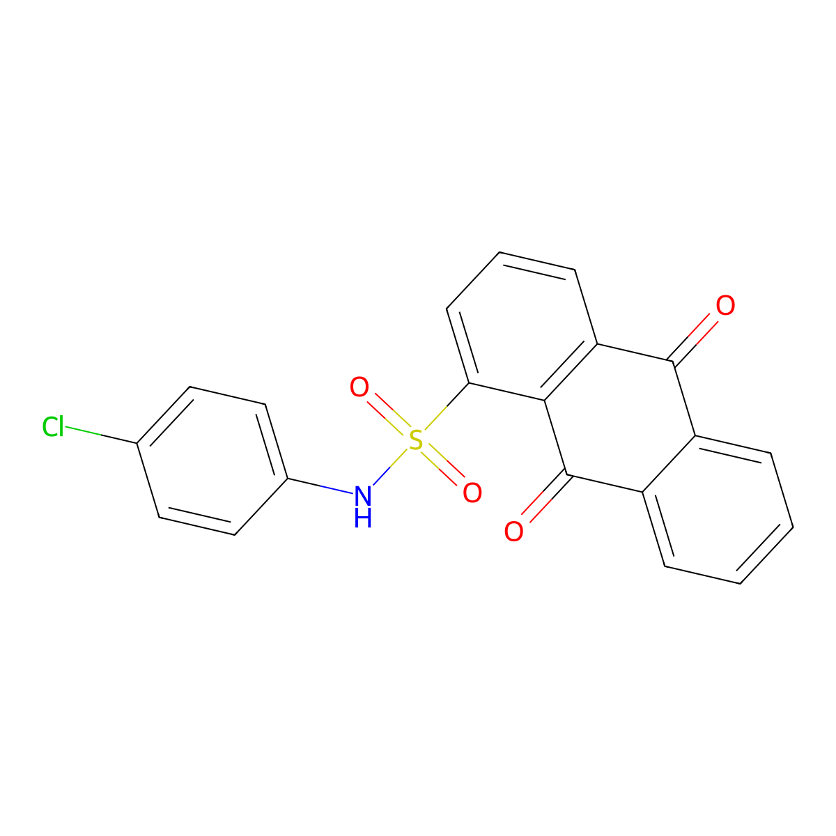 N-(4-chlorophenyl)-9,10-dioxoanthracene-1-sulfonamide molecular structure, CAS 333310-91-1