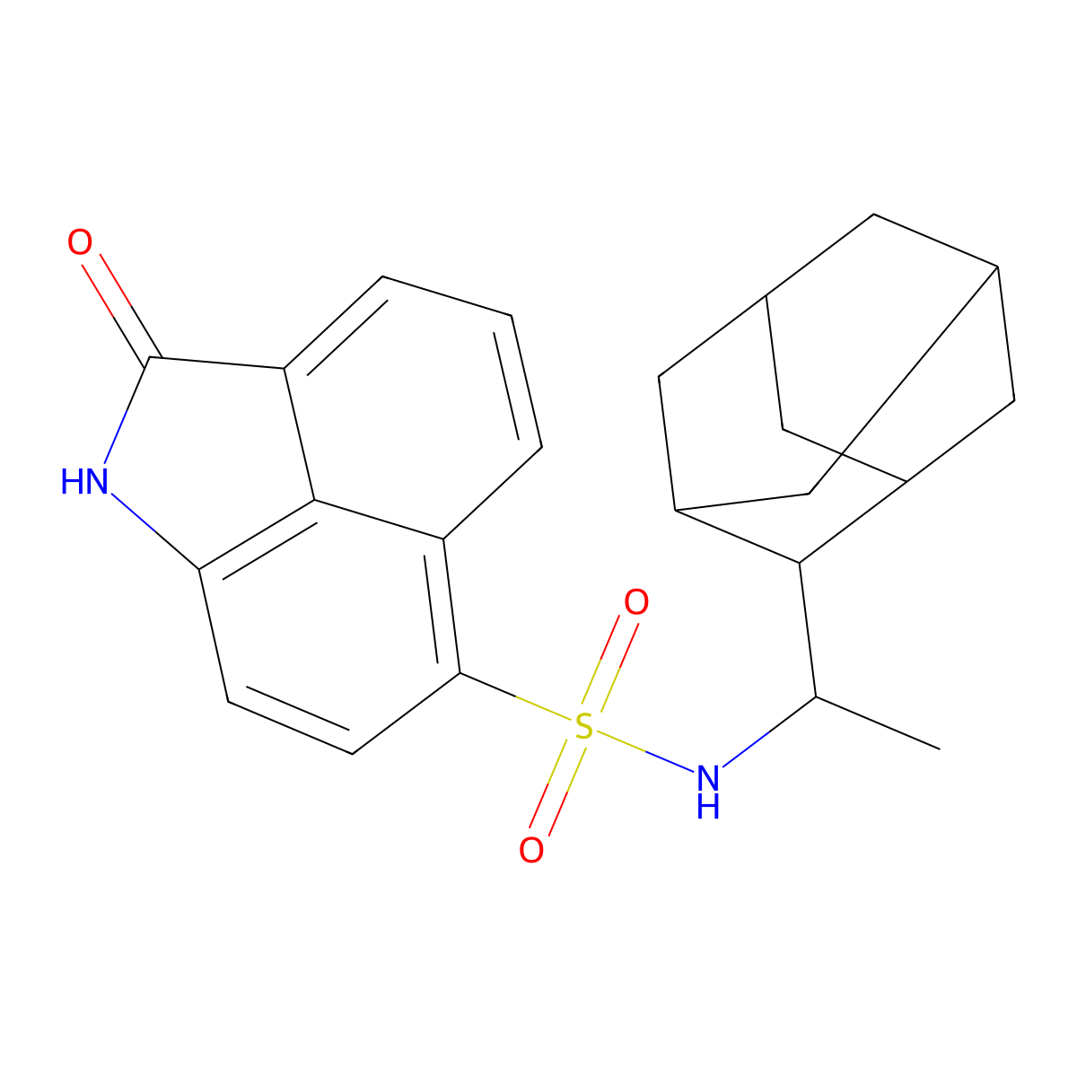 N-(1-(adamantan-2-yl)ethyl)-2-oxo-1,2-dihydrobenzo[cd]indole-6-sulfonamide molecular structure, CAS 333310-94-4