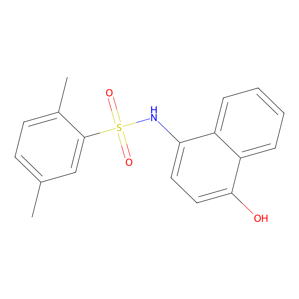 N-(4-hydroxynaphthalen-1-yl)-2,5-dimethylbenzenesulfonamide molecular structure, CAS 333311-00-5
