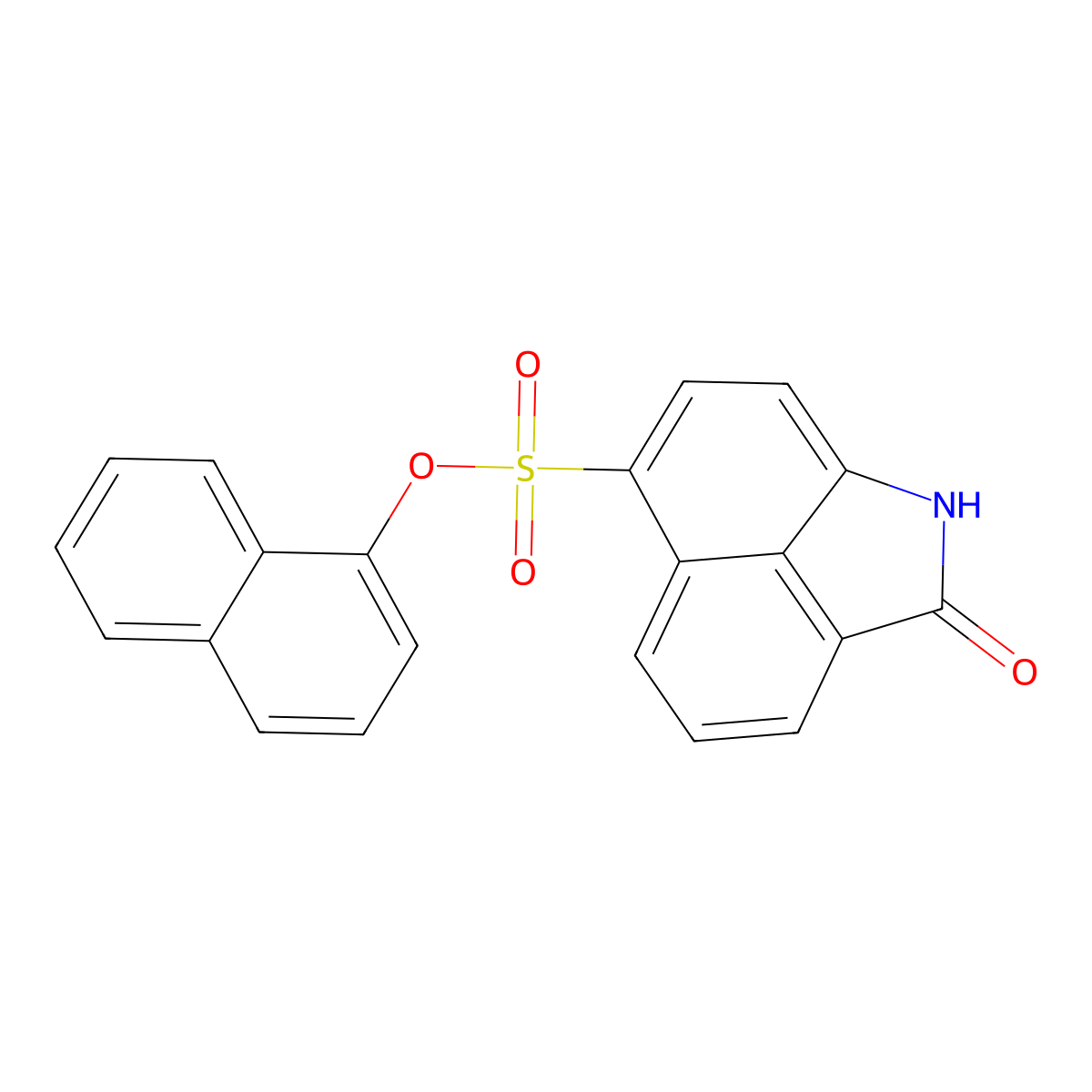 2-Oxo-1,2-dihydro-benzo[cd]indole-6-sulfonic acid naphthalen-1-yl ester molecular structure, CAS 333311-02-7