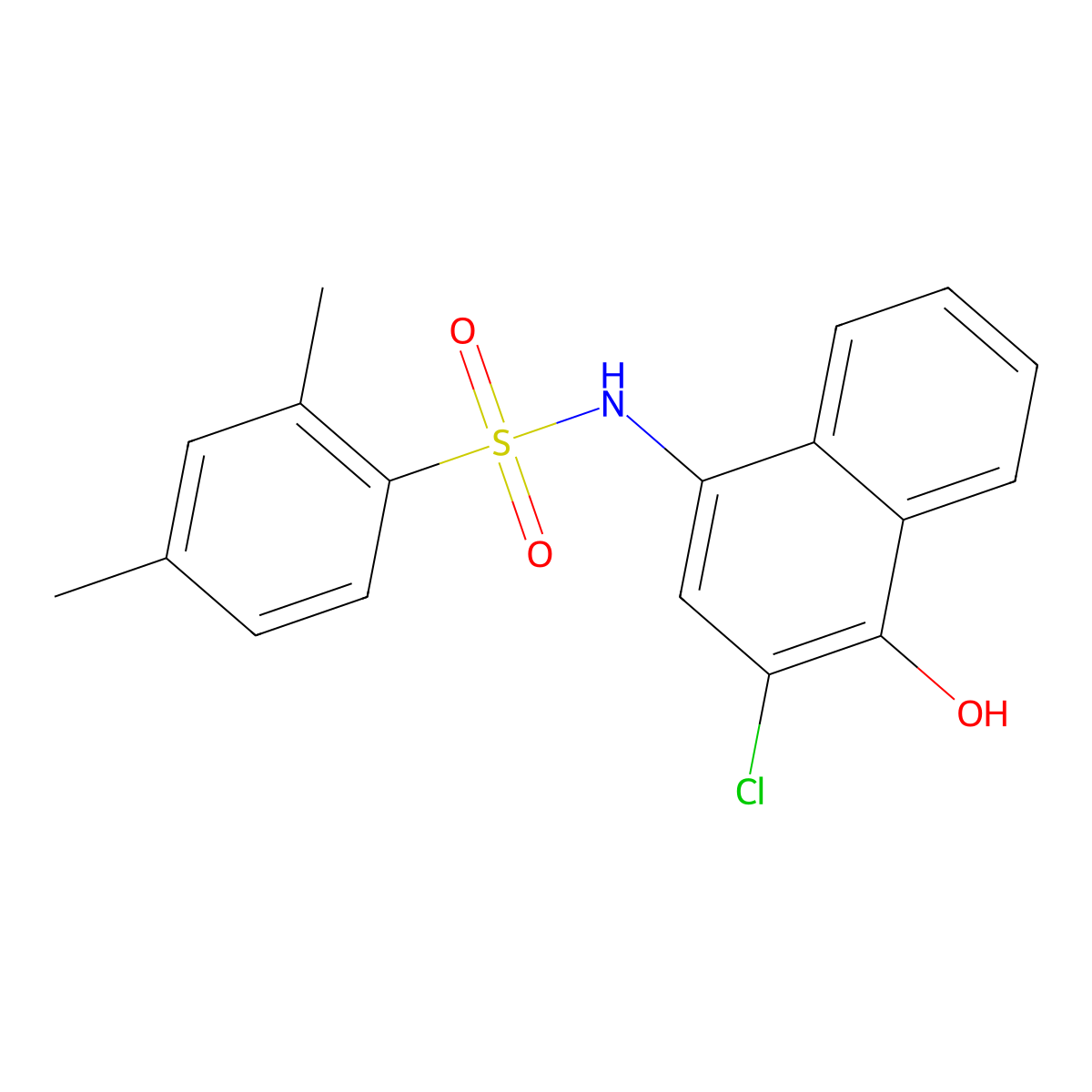 N-(3-chloro-4-hydroxynaphthalen-1-yl)-2,4-dimethylbenzenesulfonamide molecular structure, CAS 333311-06-1