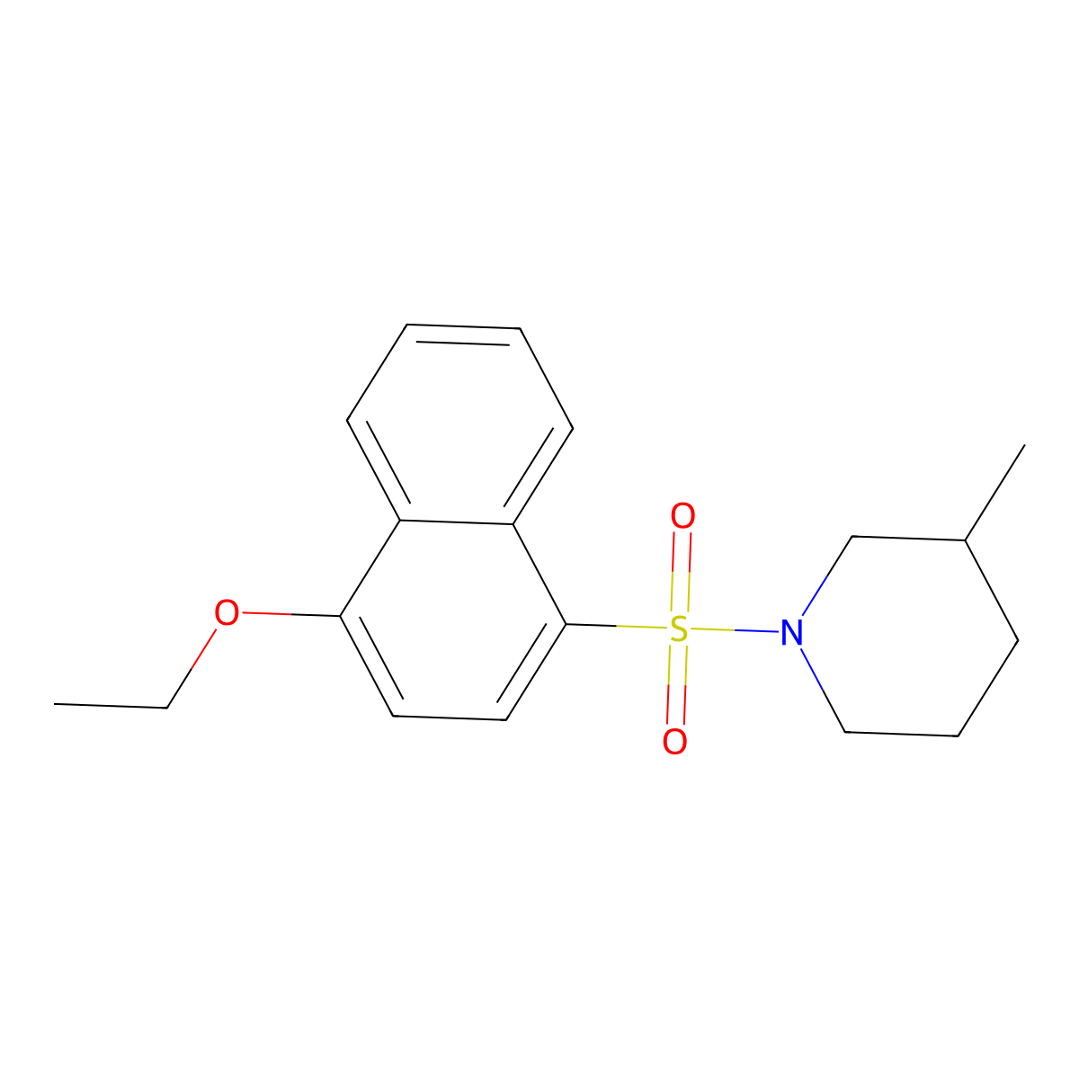 1-[(4-Ethoxynaphthalen-1-yl)sulfonyl]-3-methylpiperidine molecular structure, CAS 333311-13-0