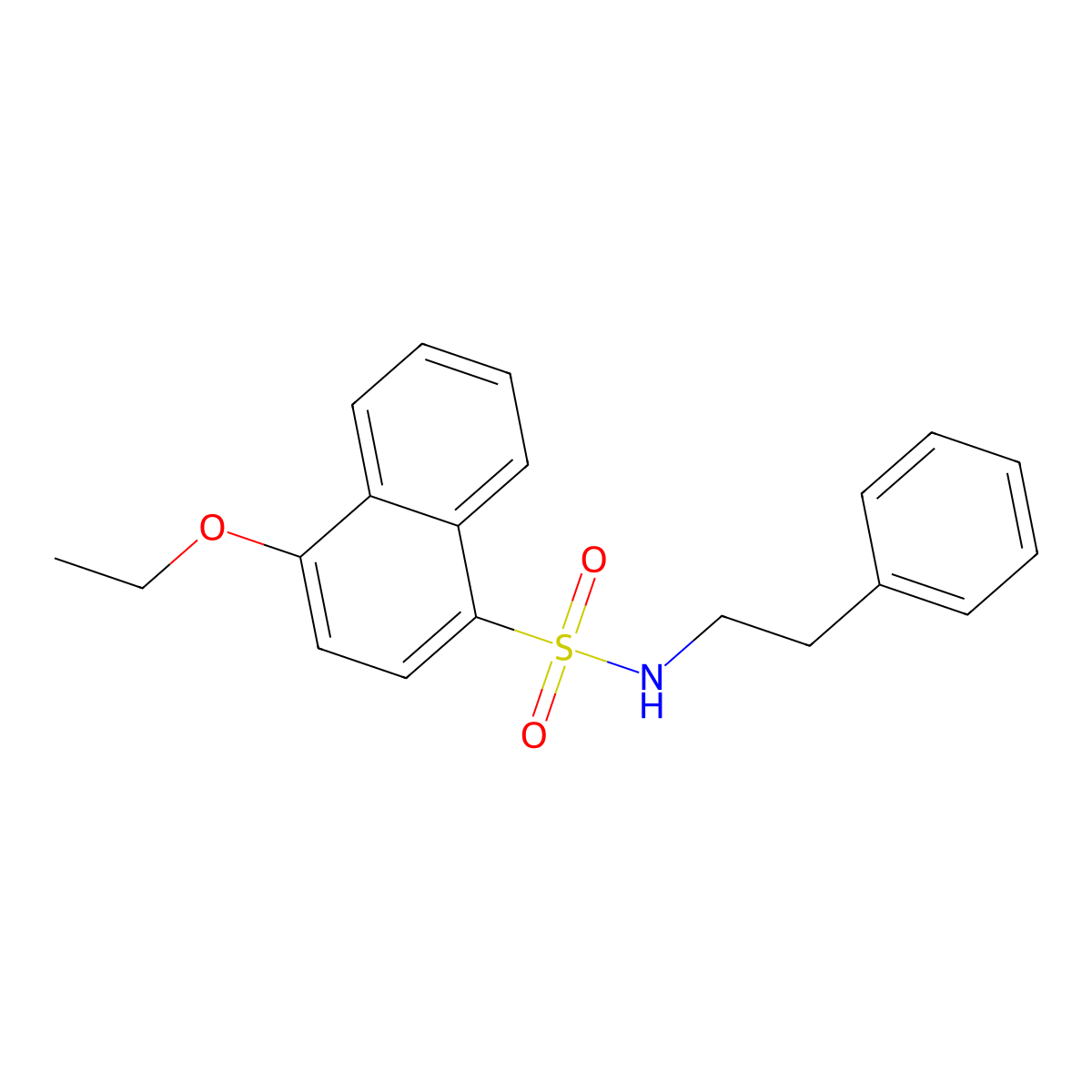 4-ethoxy-N-phenethylnaphthalene-1-sulfonamide molecular structure, CAS 333311-14-1