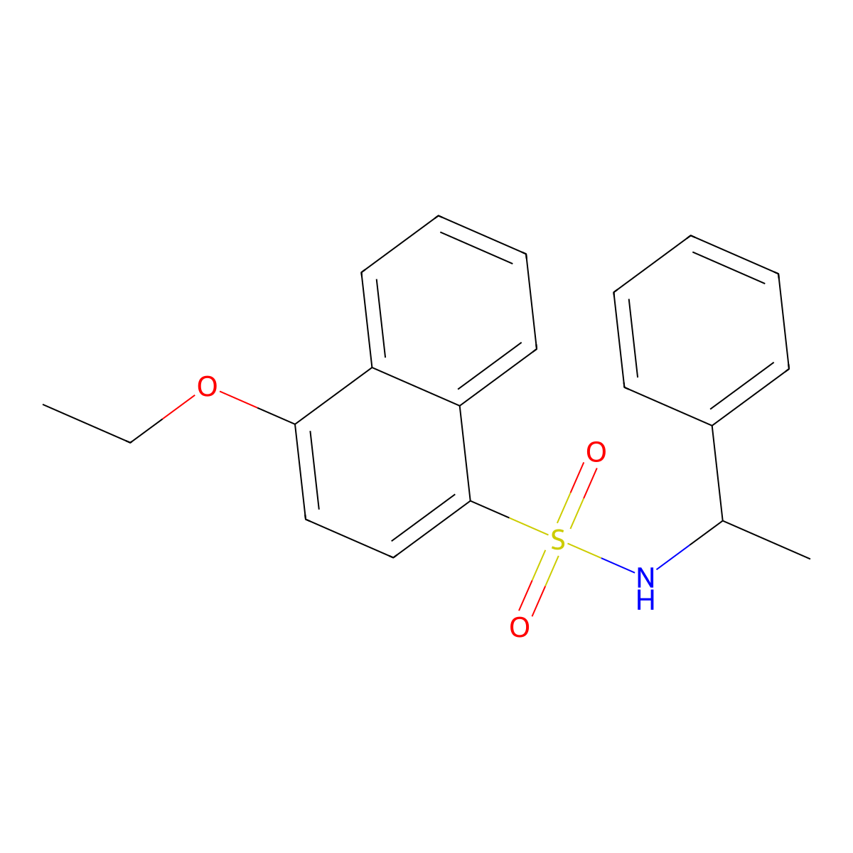 4-ethoxy-N-(1-phenylethyl)naphthalene-1-sulfonamide molecular structure, CAS 333311-15-2