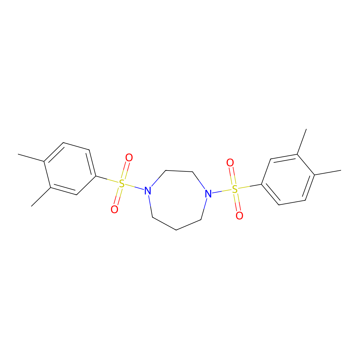 1,4-Bis[(3,4-dimethylphenyl)sulfonyl]-1,4-diazepane molecular structure, CAS 333311-18-5
