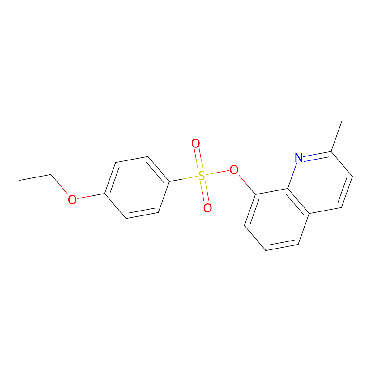 2-Methyl-8-quinolyl 4-ethoxybenzenesulfonate molecular structure, CAS 333311-22-1