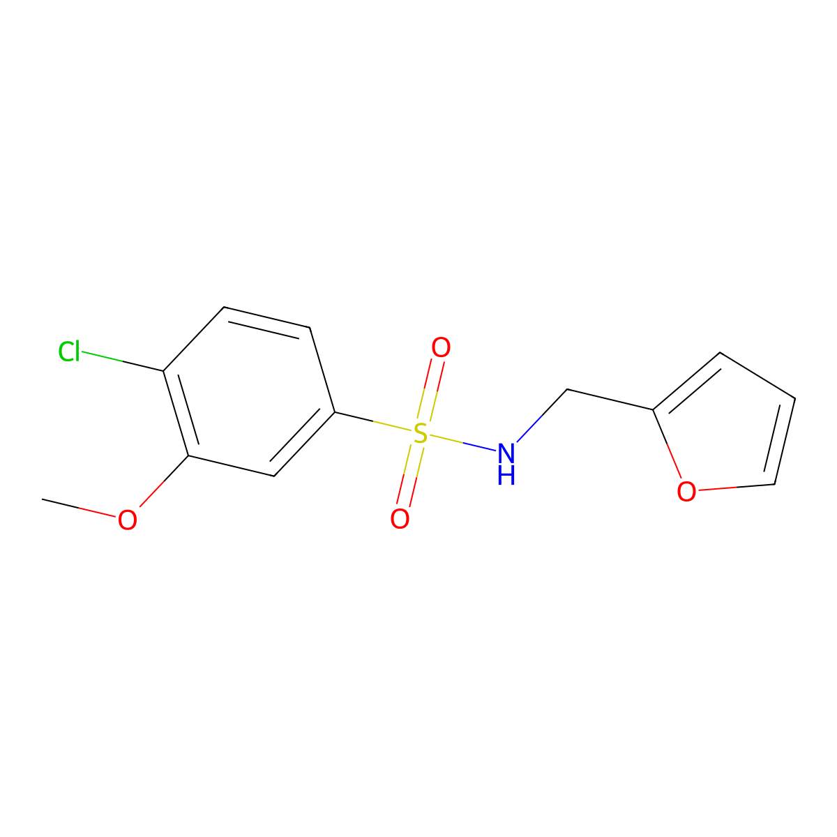 4-chloro-N-(furan-2-ylmethyl)-3-methoxybenzenesulfonamide molecular structure, CAS 333311-26-5
