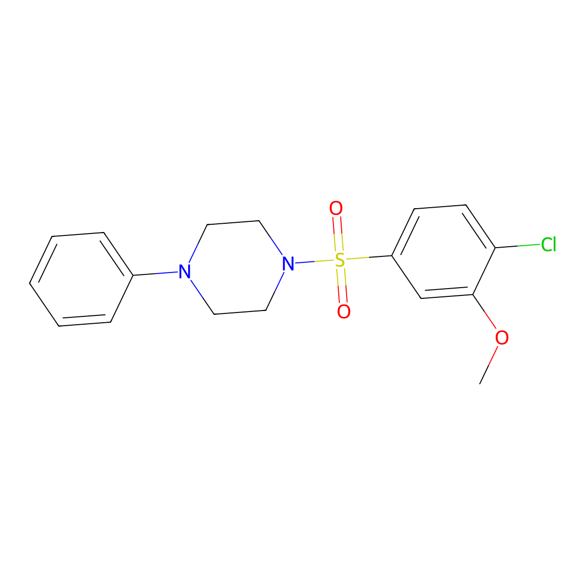 1-(4-Chloro-3-methoxyphenyl)sulfonyl-4-phenylpiperazine molecular structure, CAS 333311-28-7