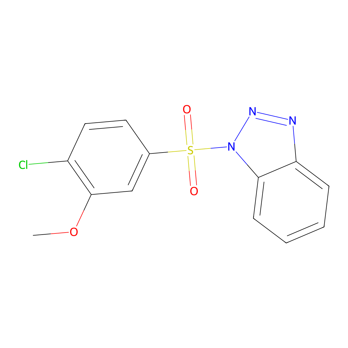 1-(4-Chloro-3-methoxyphenyl)sulfonylbenzotriazole molecular structure, CAS 333311-30-1