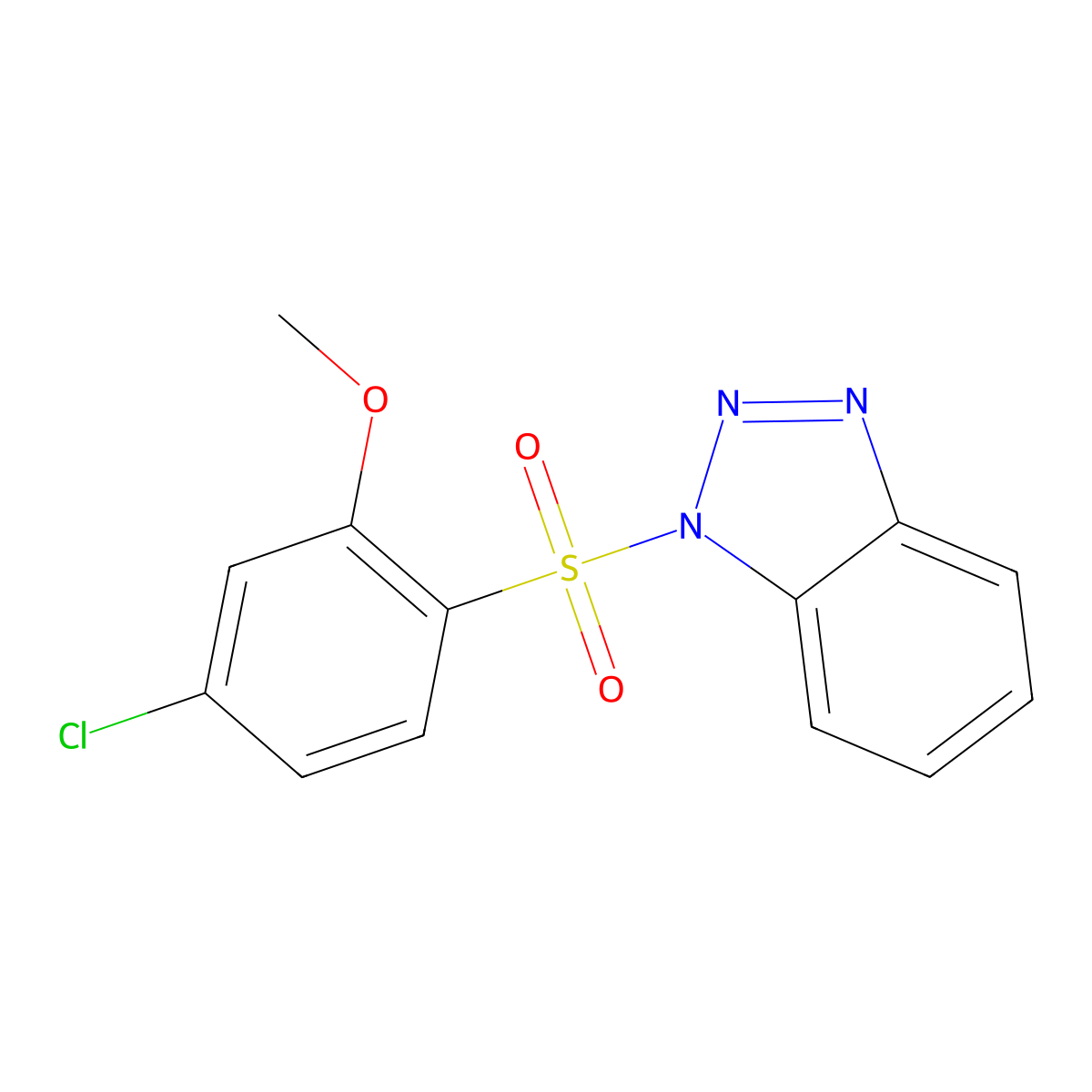 1-(4-Chloro-2-methoxyphenyl)sulfonylbenzotriazole molecular structure, CAS 333311-35-6