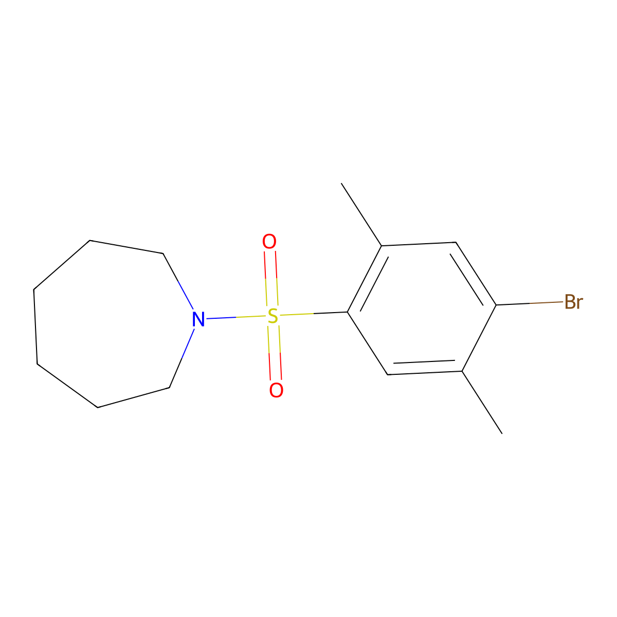 1-(4-Bromo-2,5-dimethylbenzenesulfonyl)azepane molecular structure, CAS 333311-42-5