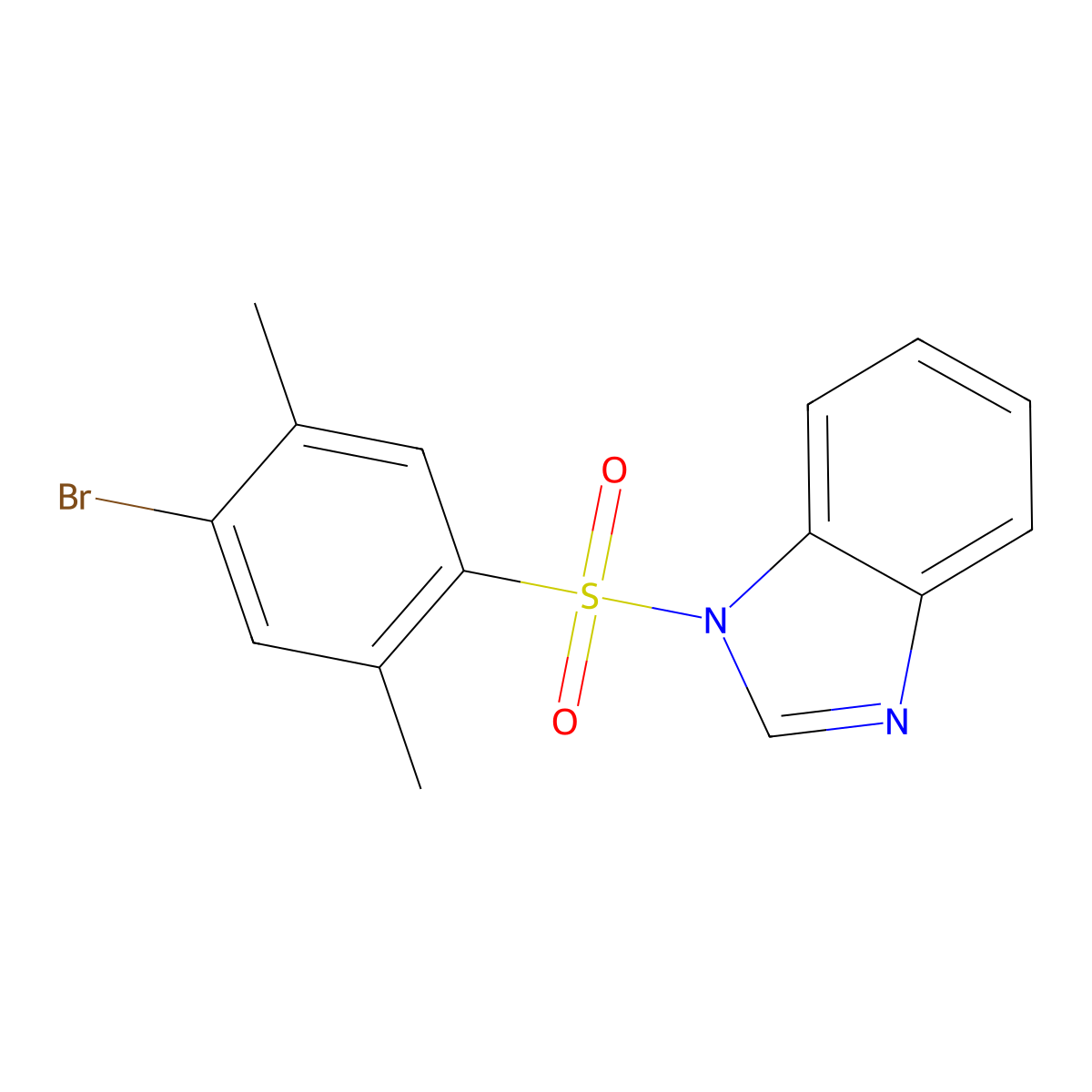 1-(4-Bromo-2,5-dimethylphenyl)sulfonylbenzimidazole molecular structure, CAS 333311-43-6