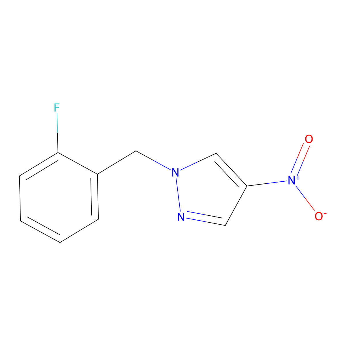 1-(2-Fluorobenzyl)-4-nitro-1H-pyrazole molecular structure, CAS 333311-67-4