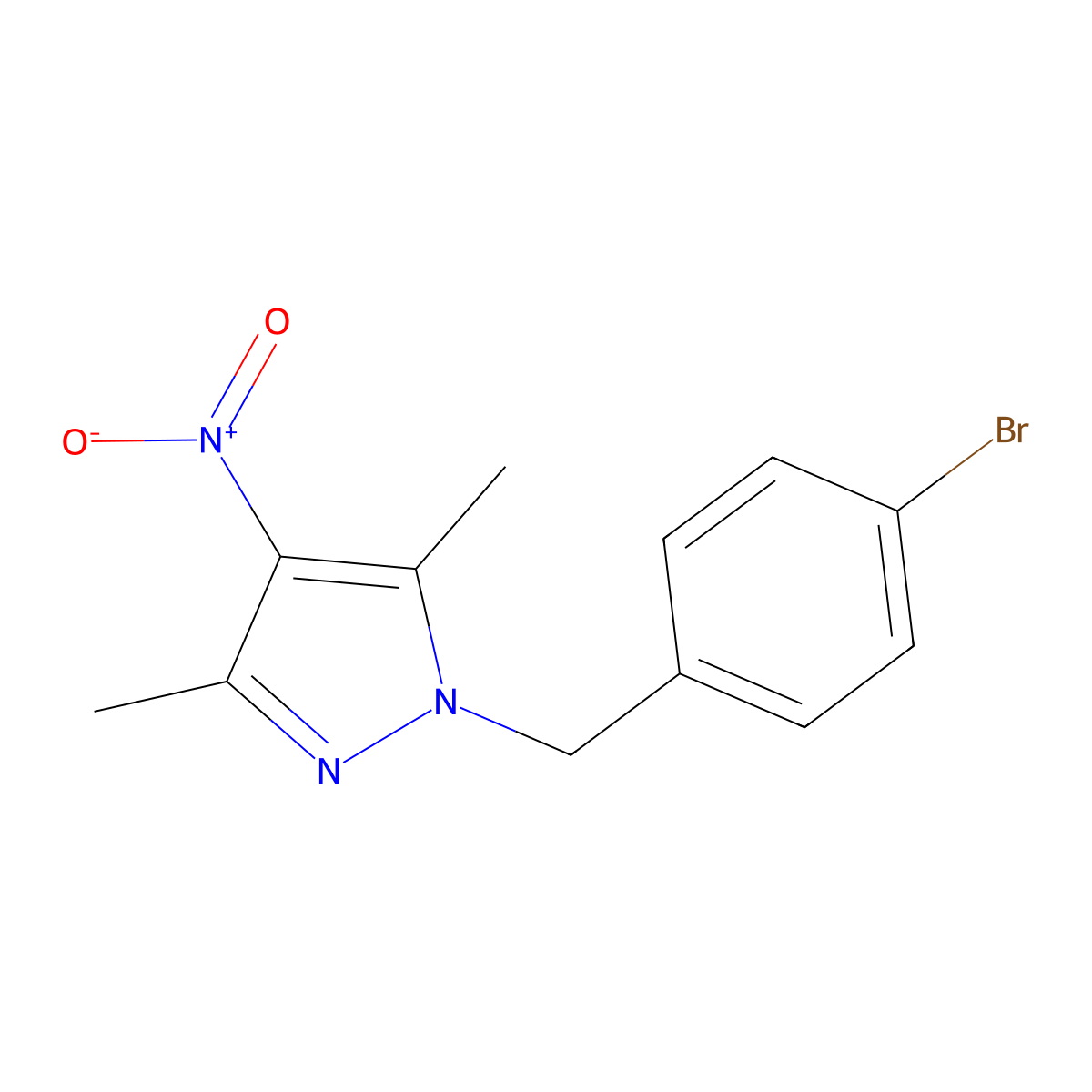 1-[(4-Bromophenyl)methyl]-3,5-dimethyl-4-nitro-1H-pyrazole molecular structure, CAS 333311-69-6