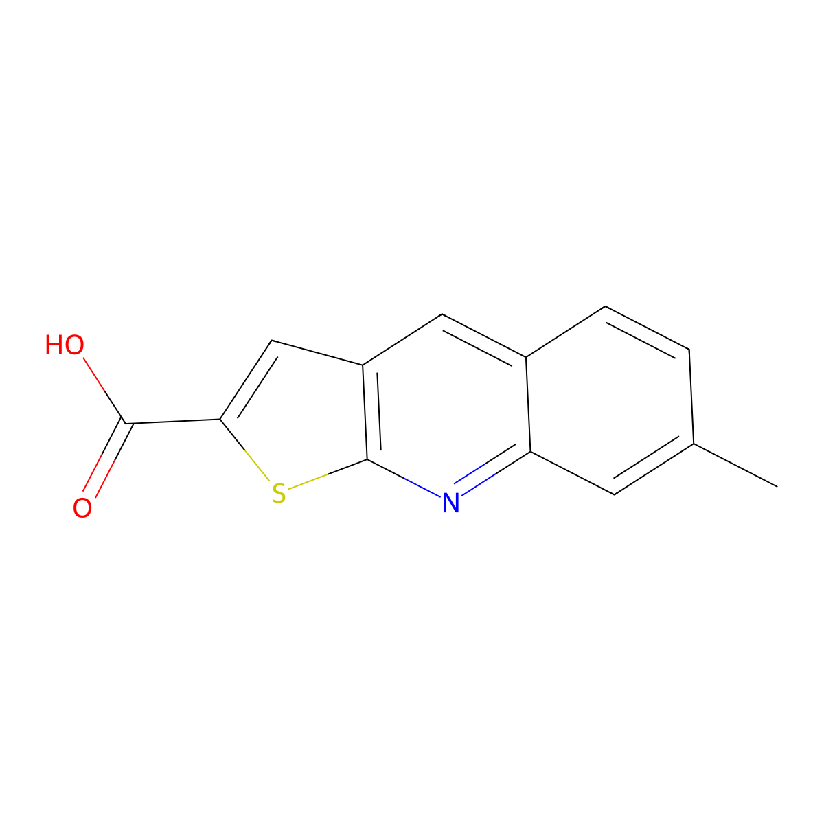7-Methylthieno[2,3-b]quinoline-2-carboxylic acid molecular structure, CAS 333312-06-4