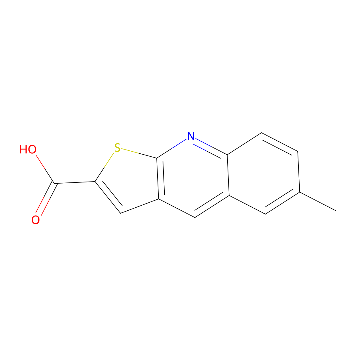 6-Methylthieno[2,3-b]quinoline-2-carboxylic acid molecular structure, CAS 333312-07-5