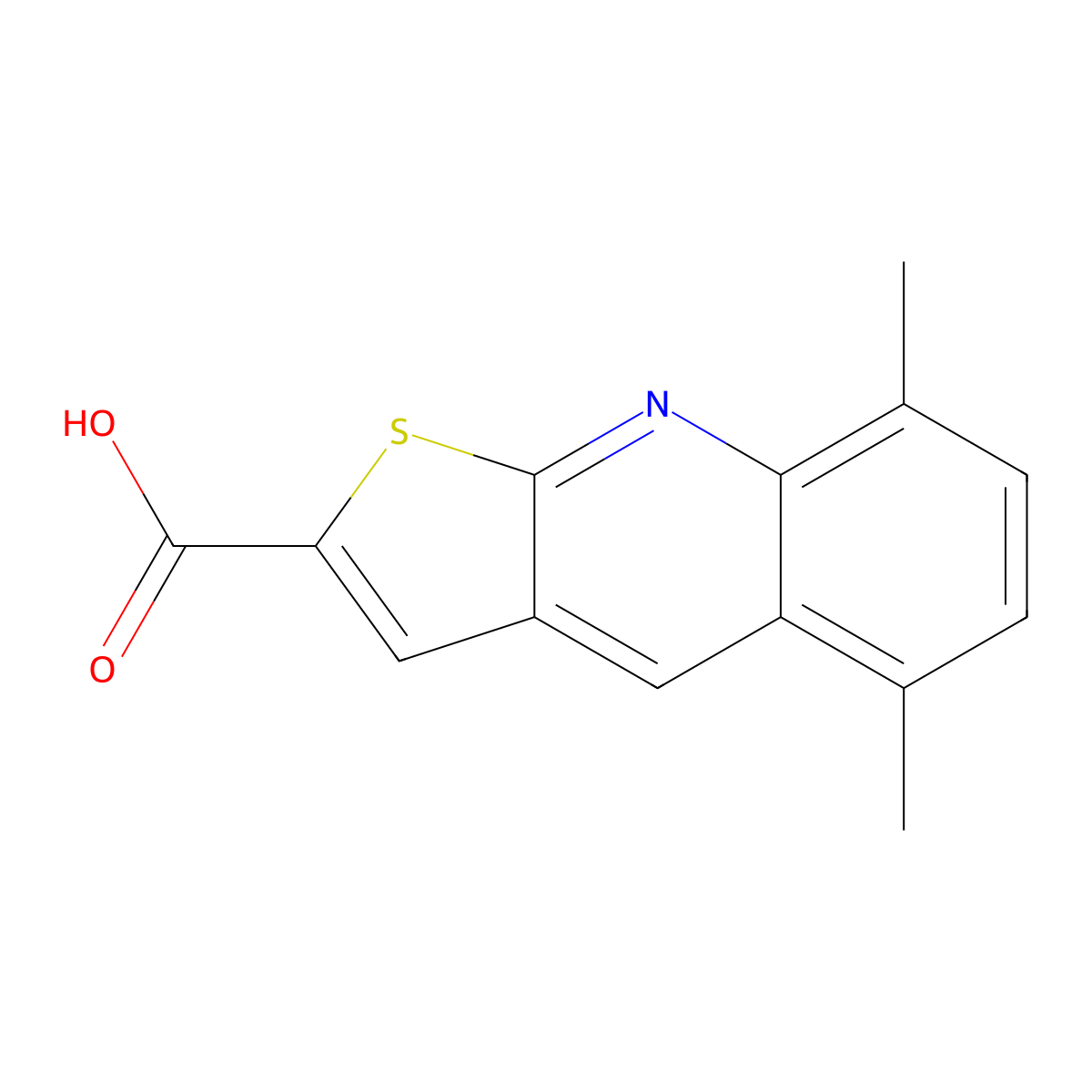 5,8-Dimethylthieno(2,3-b)quinoline-2-carboxylic acid molecular structure, CAS 333312-09-7