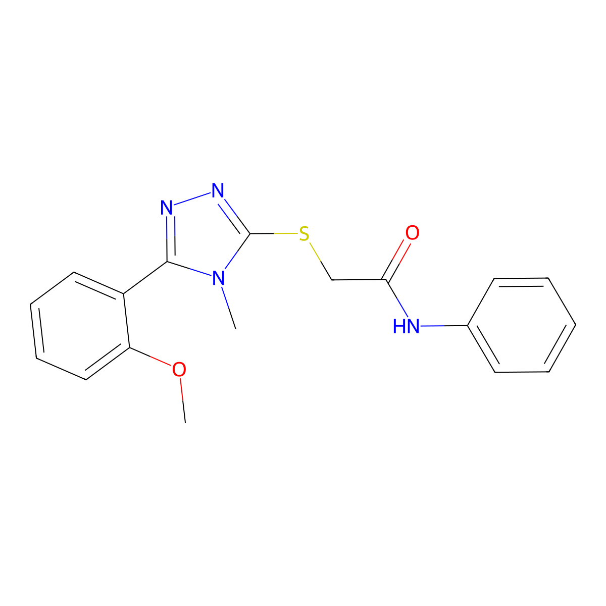 2-[[5-(2-methoxyphenyl)-4-methyl-1,2,4-triazol-3-yl]sulfanyl]-N-phenylacetamide molecular structure, CAS 333312-48-4