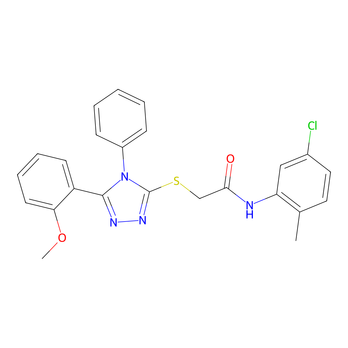 N-(5-chloro-2-methylphenyl)-2-[[5-(2-methoxyphenyl)-4-phenyl-1,2,4-triazol-3-yl]sulfanyl]acetamide molecular structure, CAS 333313-39-6