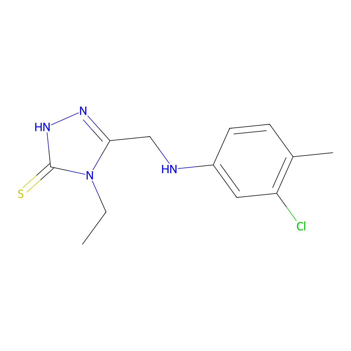 5-[(3-Chloro-4-methyl-phenylamino)-methyl]-4-ethyl-4H-[1,2,4]triazole-3-thiol molecular structure, CAS 333313-76-1