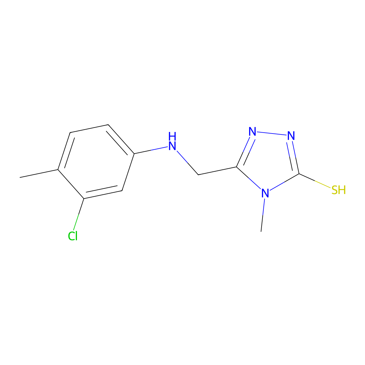5-[[(3-Chloro-4-methylphenyl)amino]methyl]-2,4-dihydro-4-methyl-3H-1,2,4-triazole-3-thione molecular structure, CAS 333313-77-2