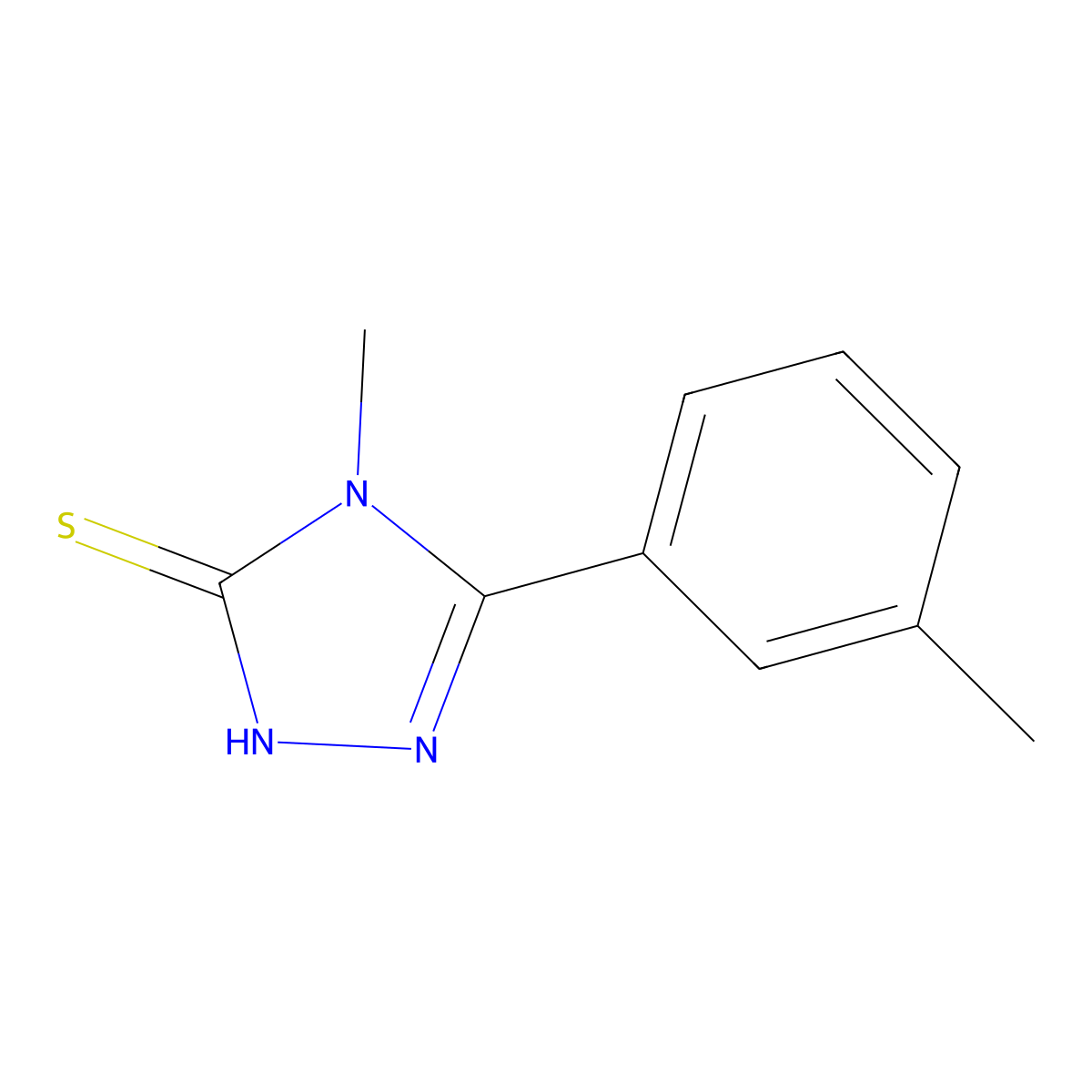 4-methyl-5-(3-methylphenyl)-4H-1,2,4-triazole-3-thiol molecular structure, CAS 333313-78-3
